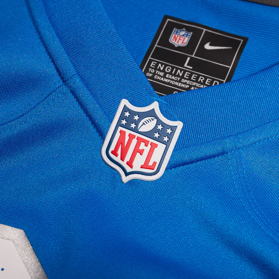Men's Jahmyr Gibbs Blue #0 Detroit Lions Game Player Jersey