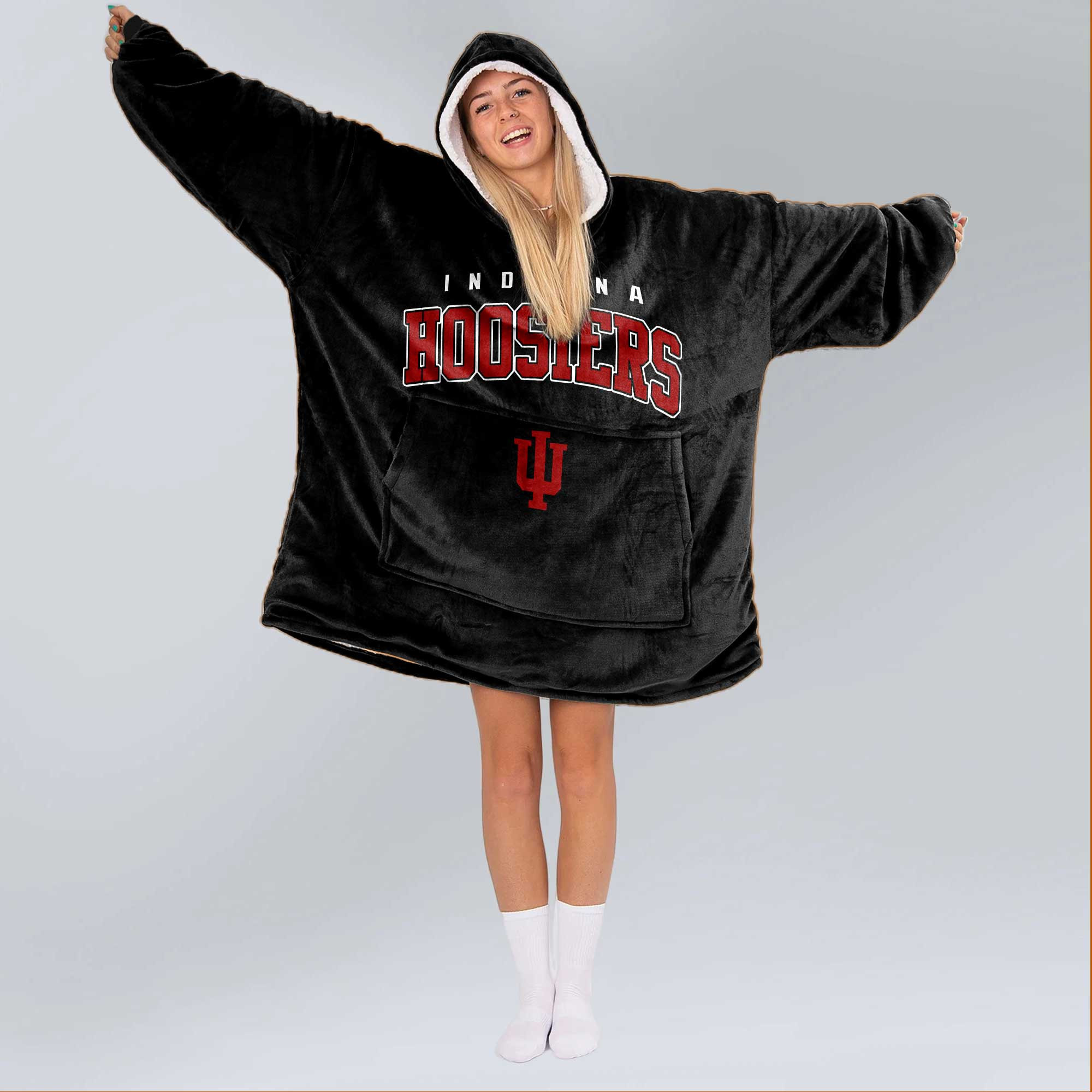 Adult Indiana Football Unisex Blanket Hoodie