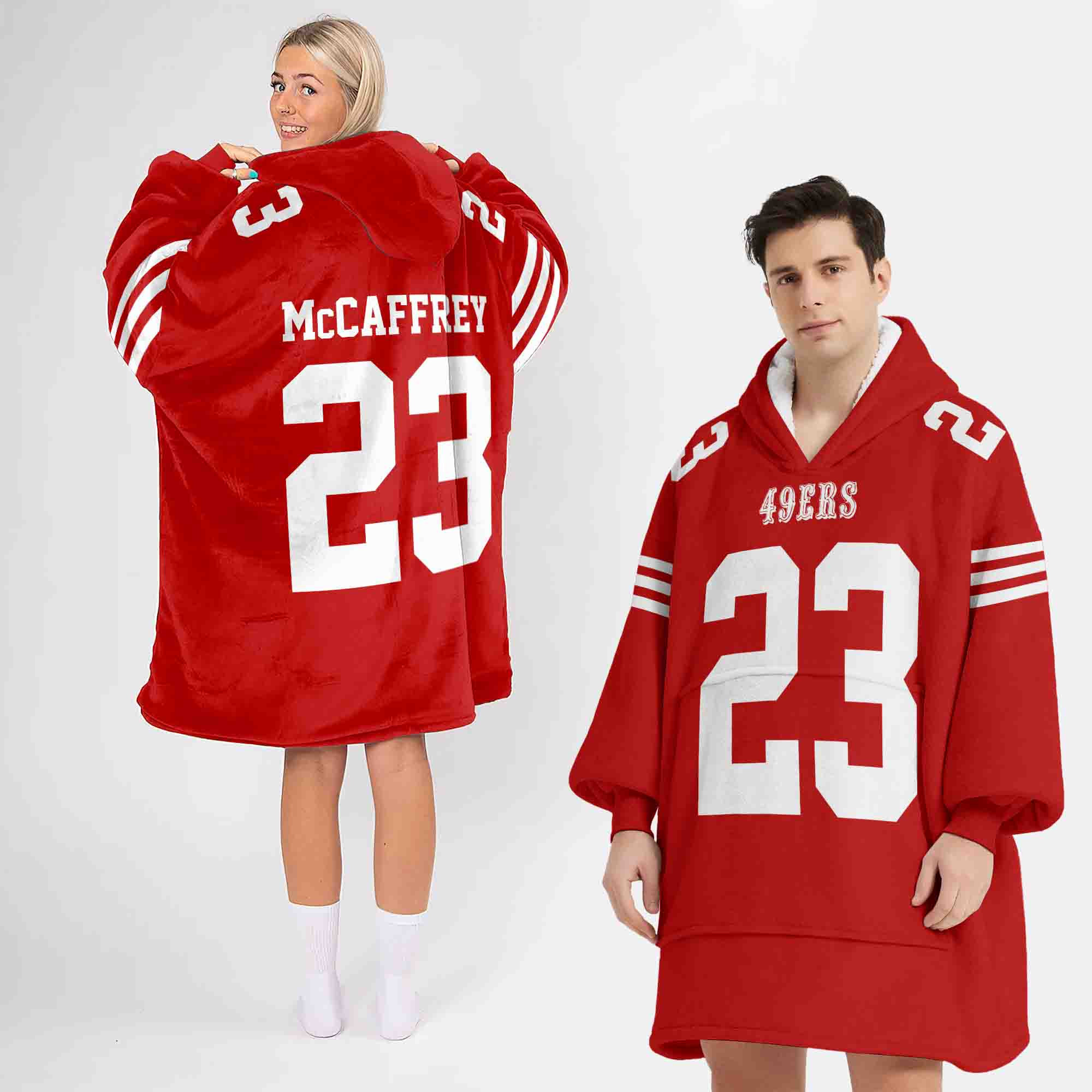 Adult C.M 23 San Francisco 49ers Football Unisex Blanket Hoodie