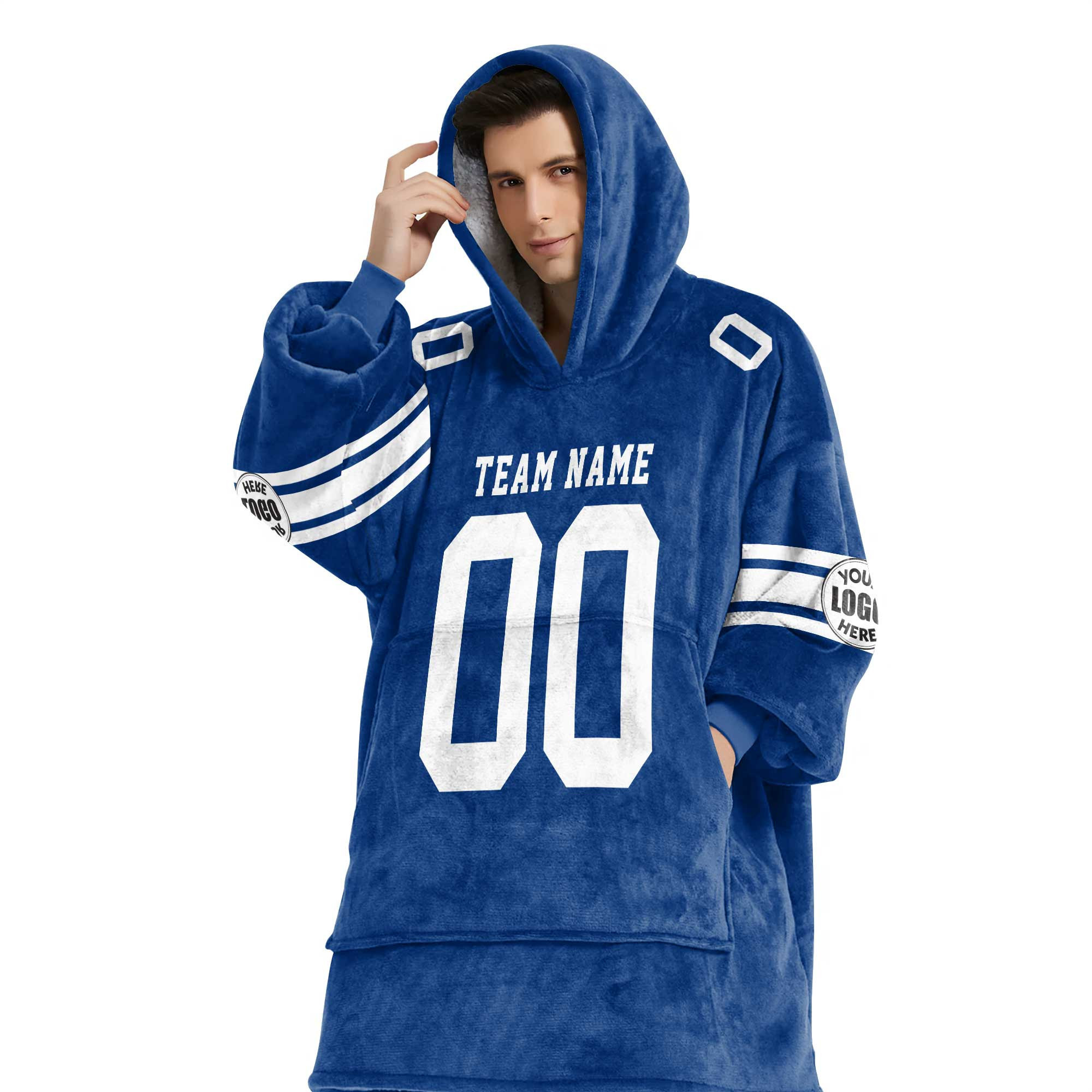 Adult Custom Blanket Hoodie BYU Inspired Color