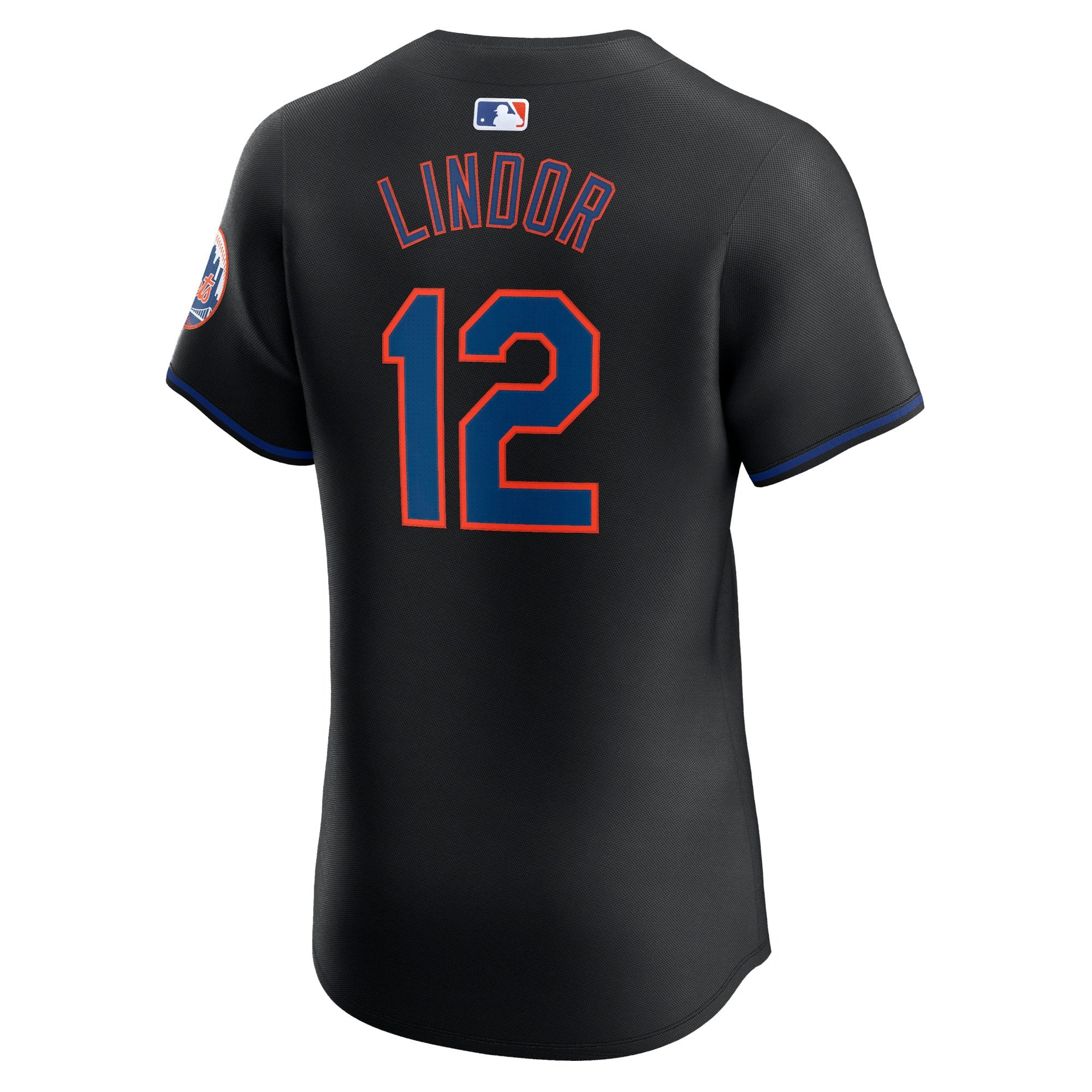 Men's New York Mets Francisco Lindor  Black Alternate Elite Player Jersey