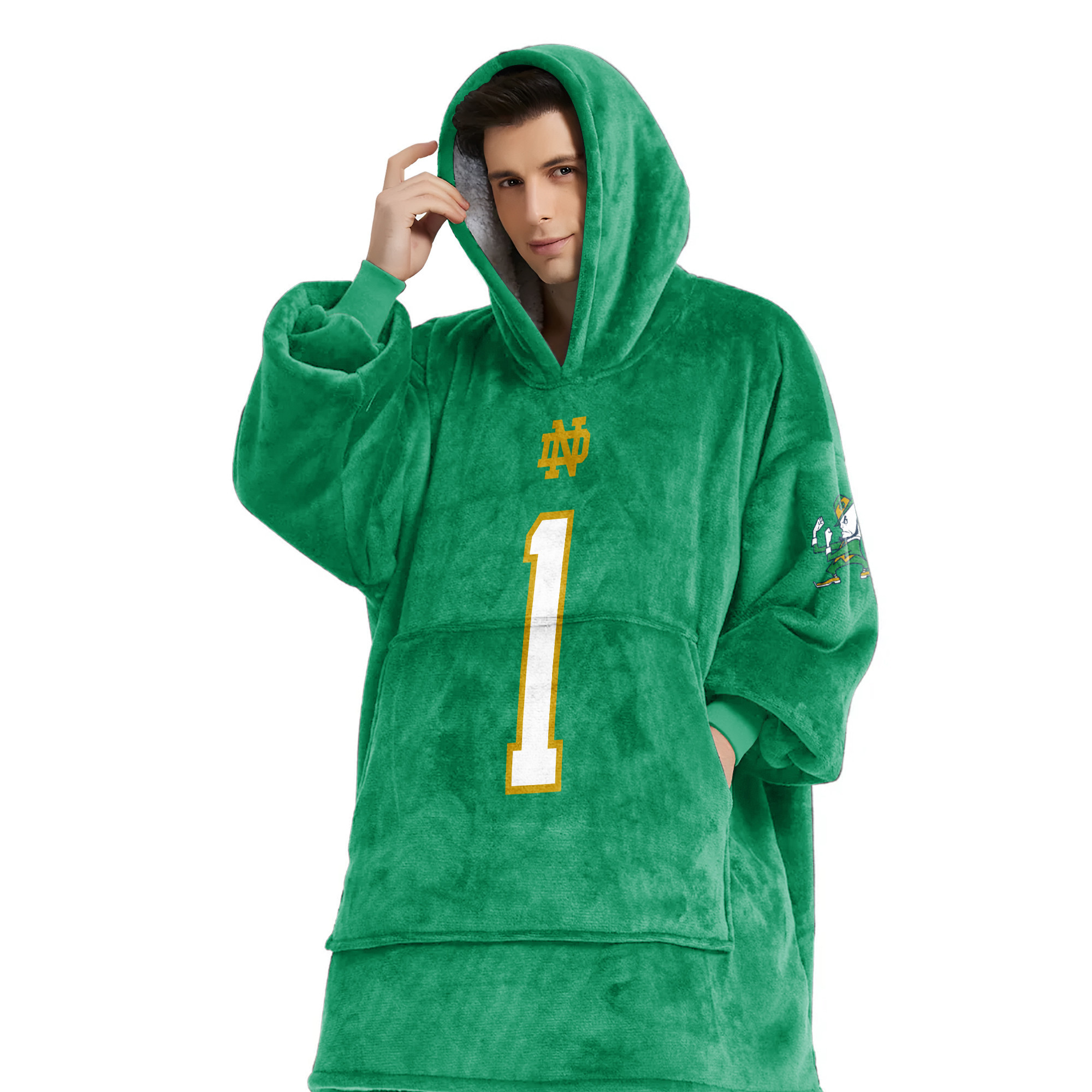 Adult 1 Notre Dame Football Unisex Blanket Hoodie