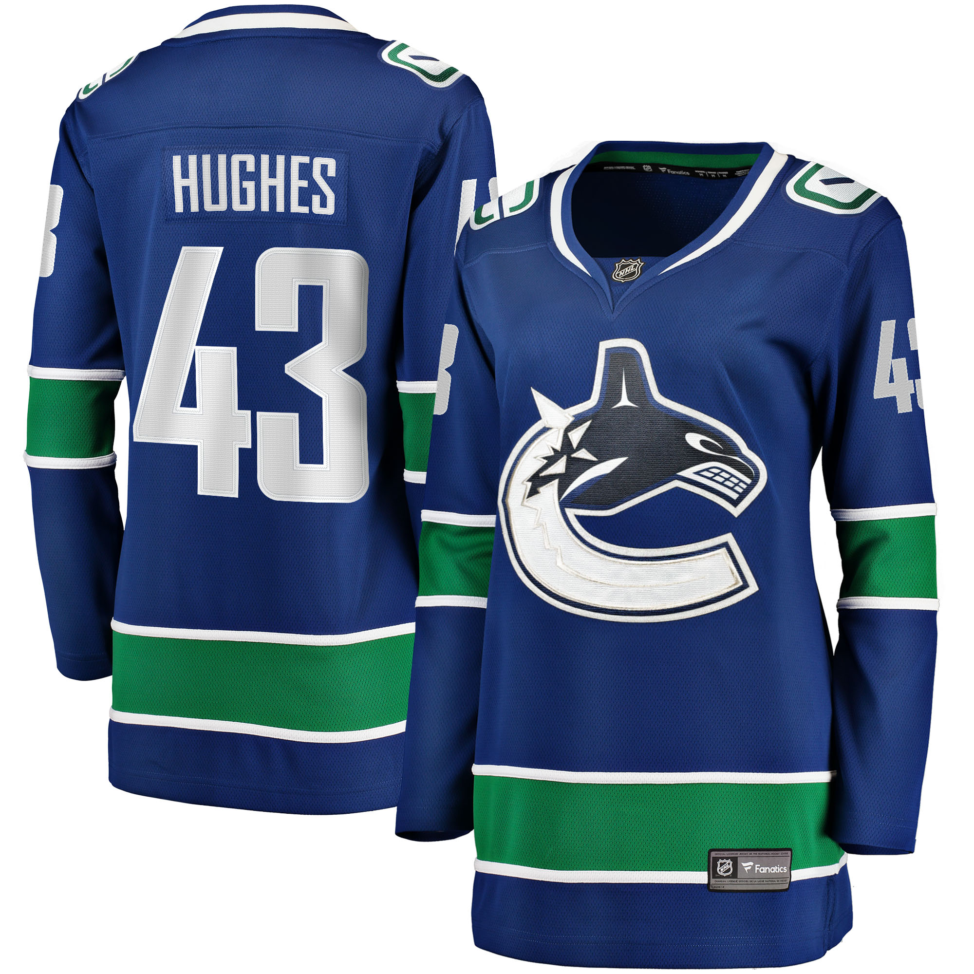 Quinn Hughes Vancouver Canucks Women's Home Breakaway Jersey - Blue