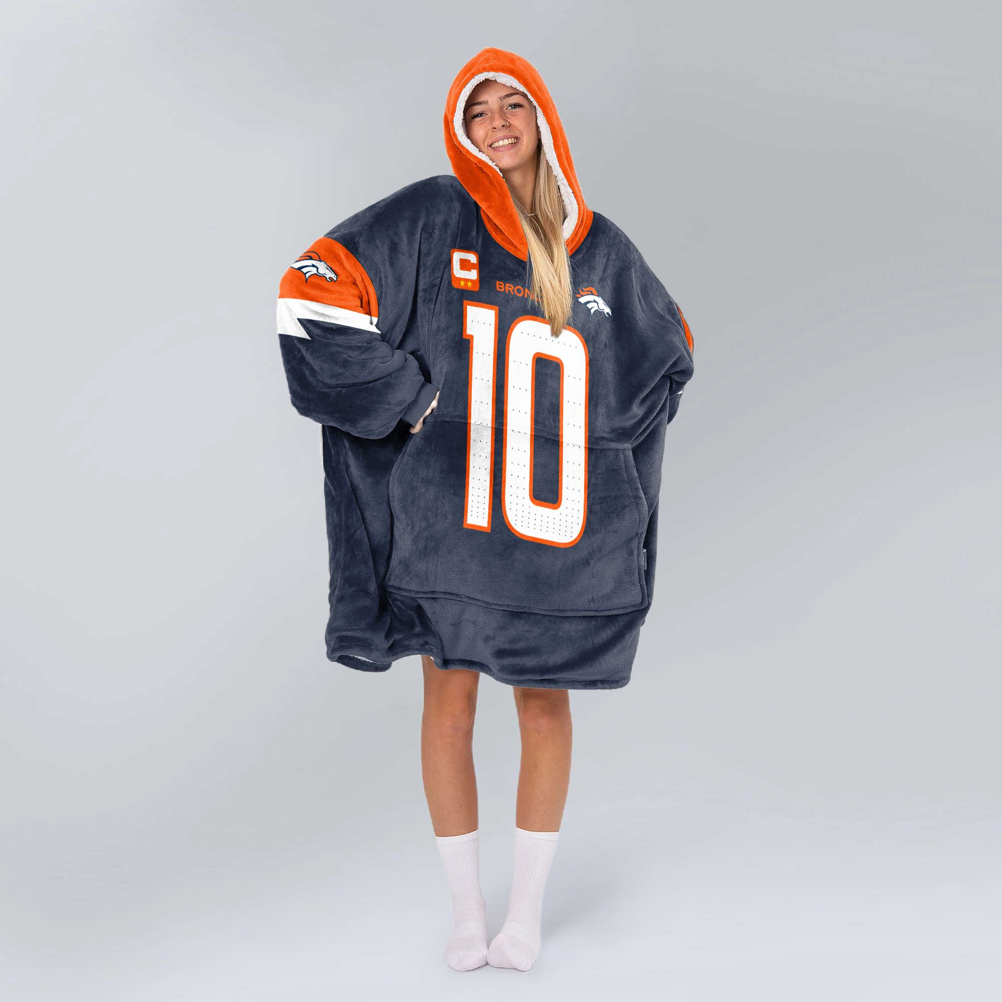 Adult B.N 10 Captain Denver Football Unisex Blanket Hoodie