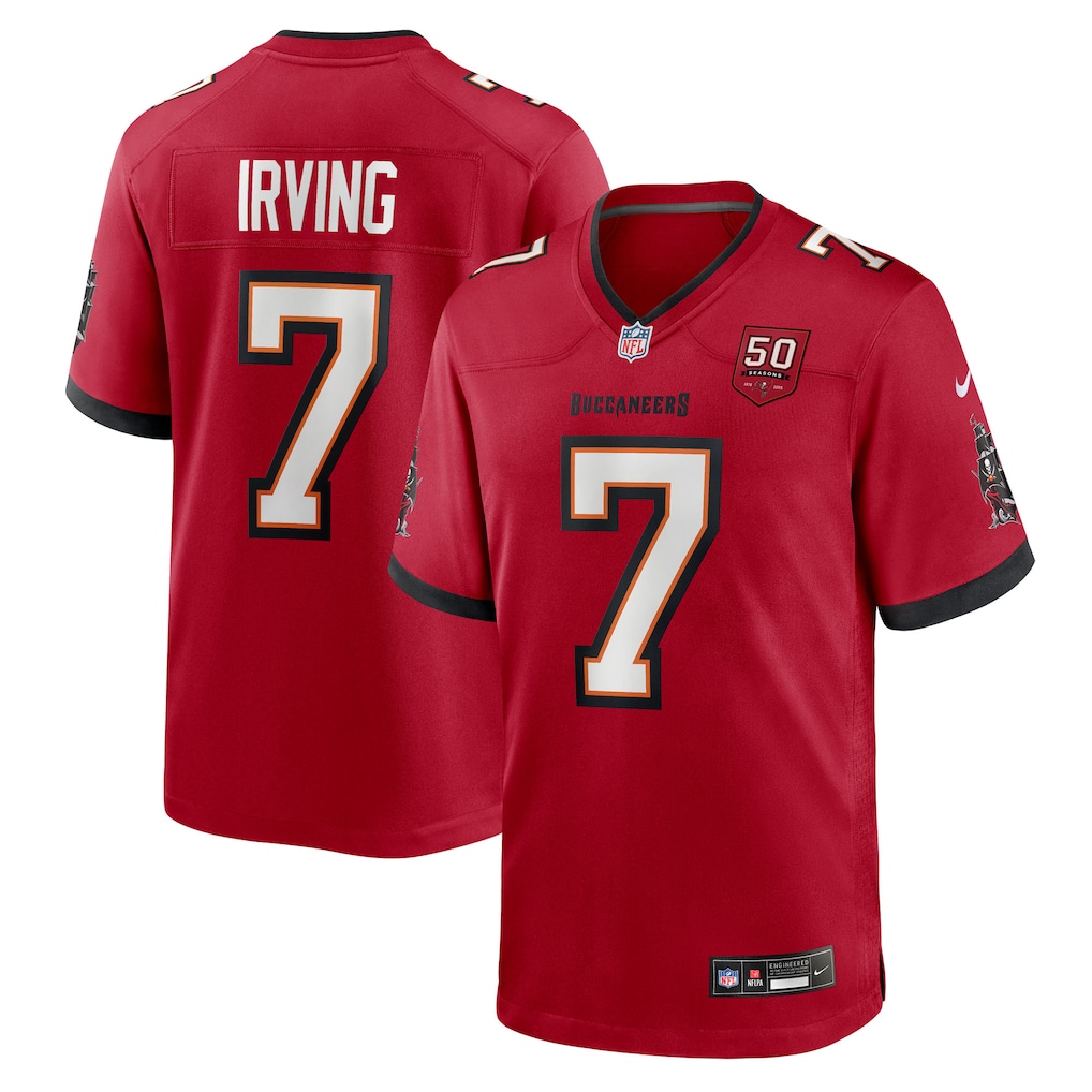 Bucky Irving #7 Tampa Bay Buccaneers 50th Season Team Game Jersey - Red