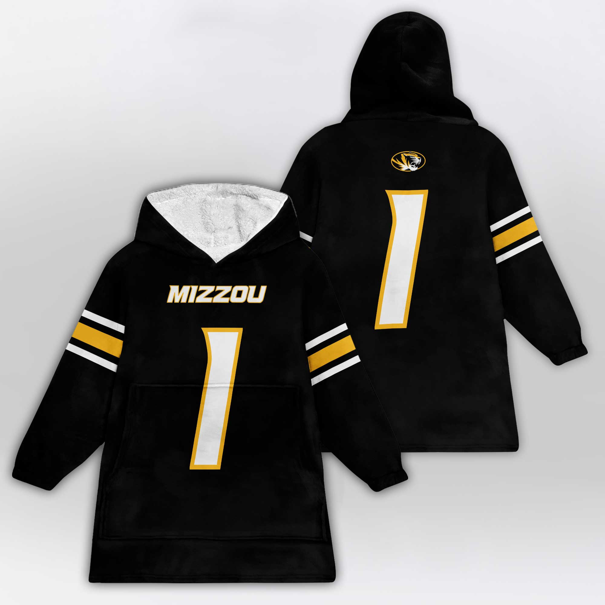 Kid 1 Missouri Football Unisex Blanket Hoodie
