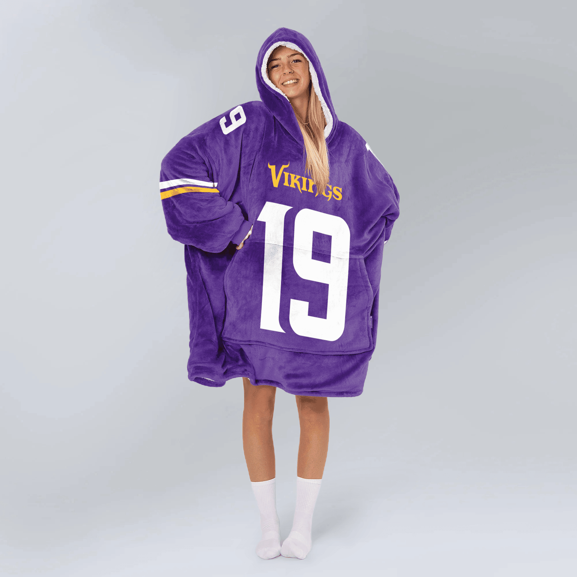 Adult 19 Minnesota Football Unisex Blanket Hoodie