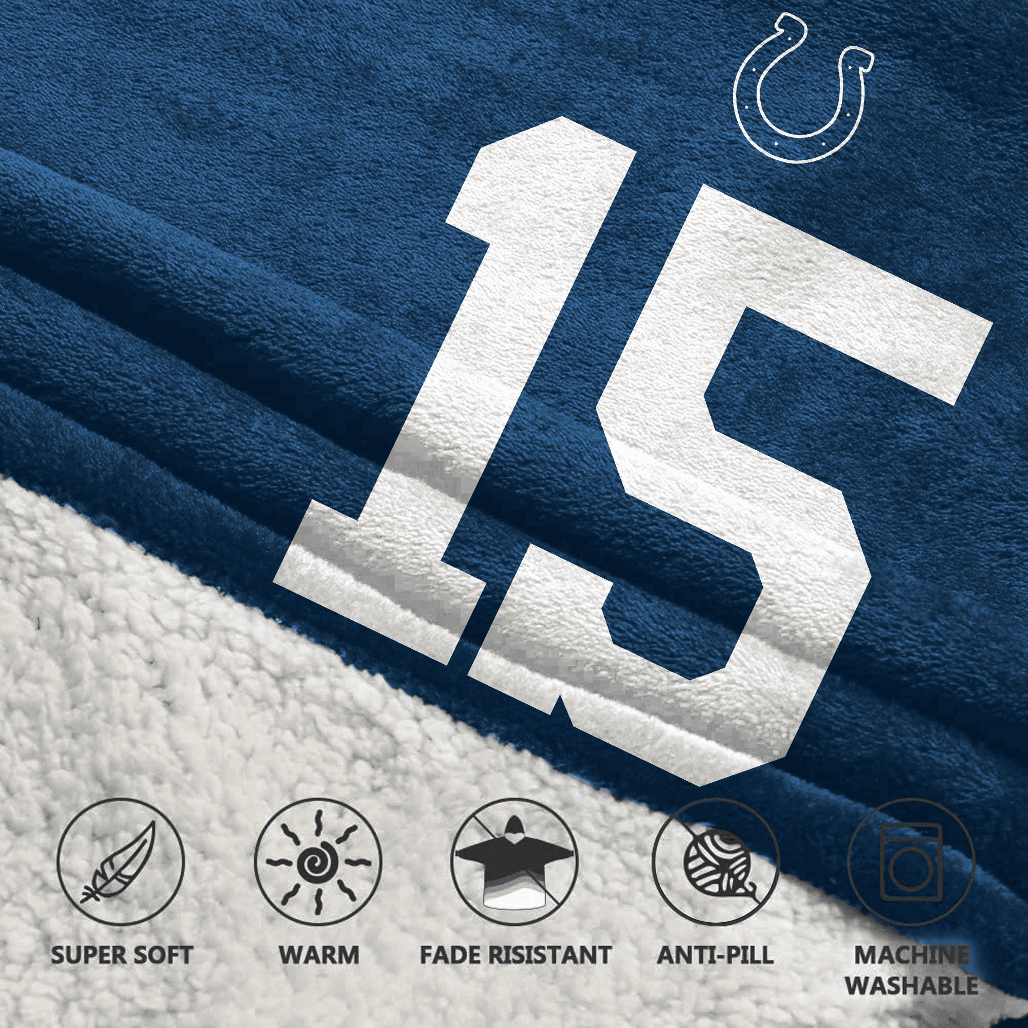 Kid 15 Indianapolis Football Unisex Blanket Hoodie
