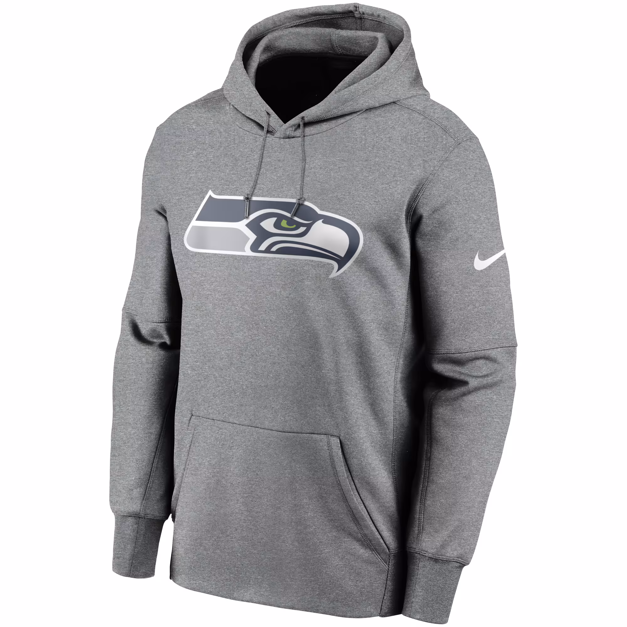 Seattle Seahawks Primary Logo Therma Pullover Hoodie - Heathered Charcoal