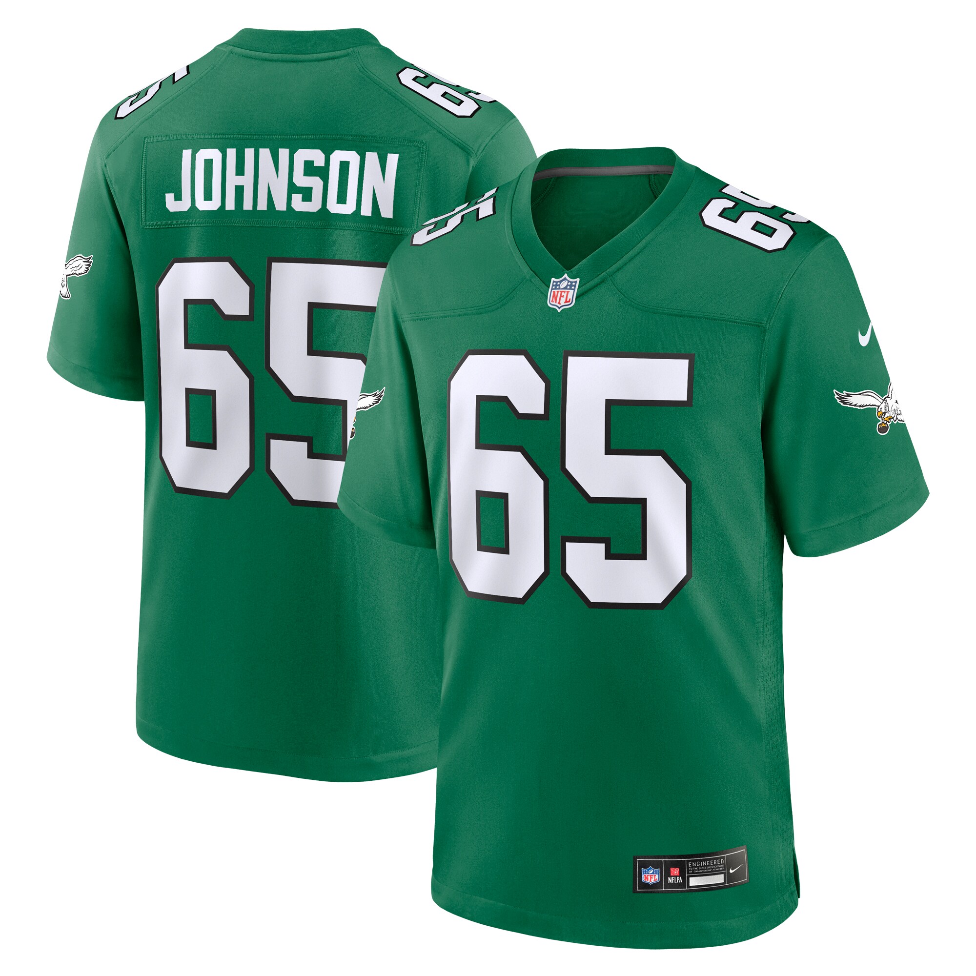 Lane Johnson Philadelphia Eagles Alternate Game Jersey - Kelly Green