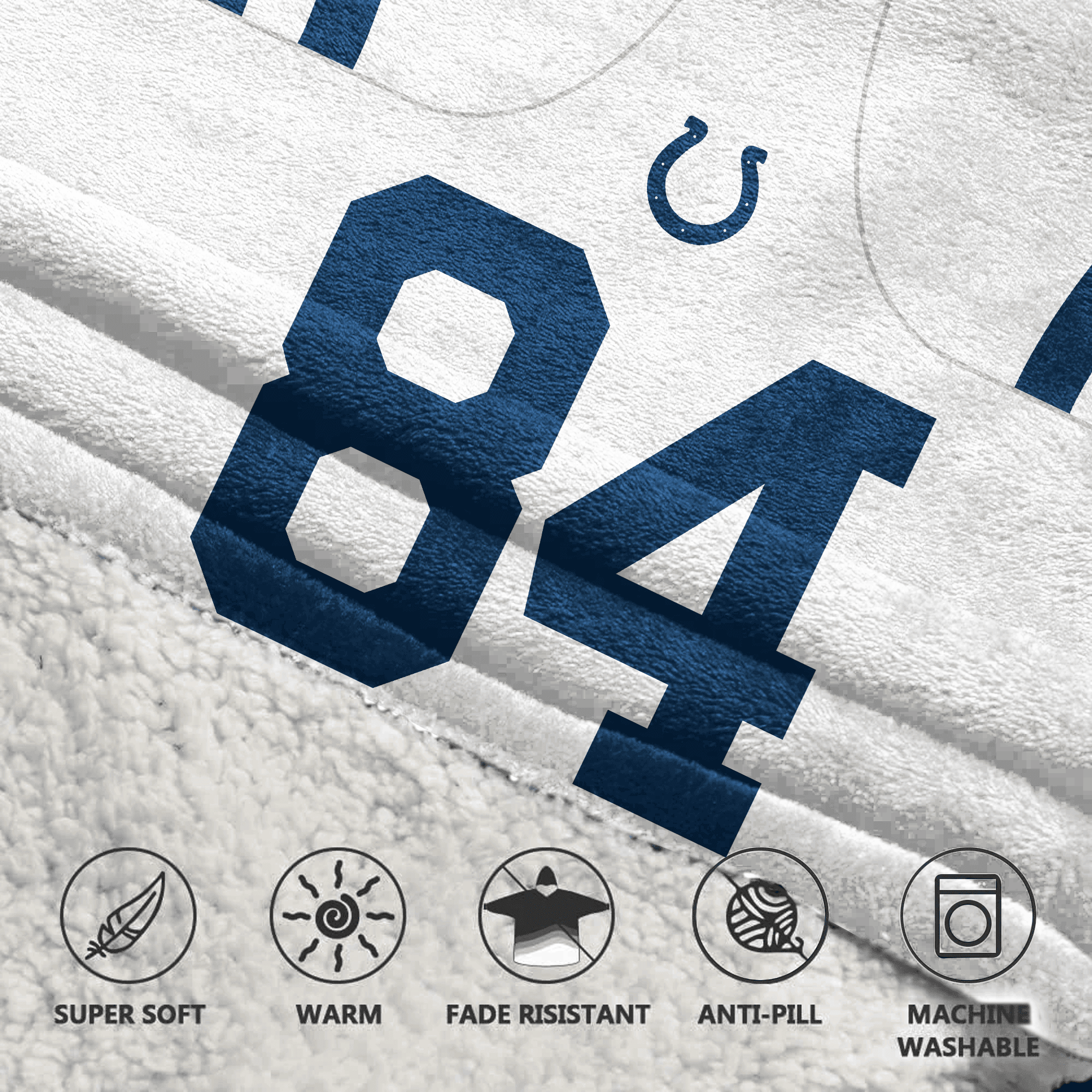 Adult 84 Indianapolis Football Unisex Blanket Hoodie