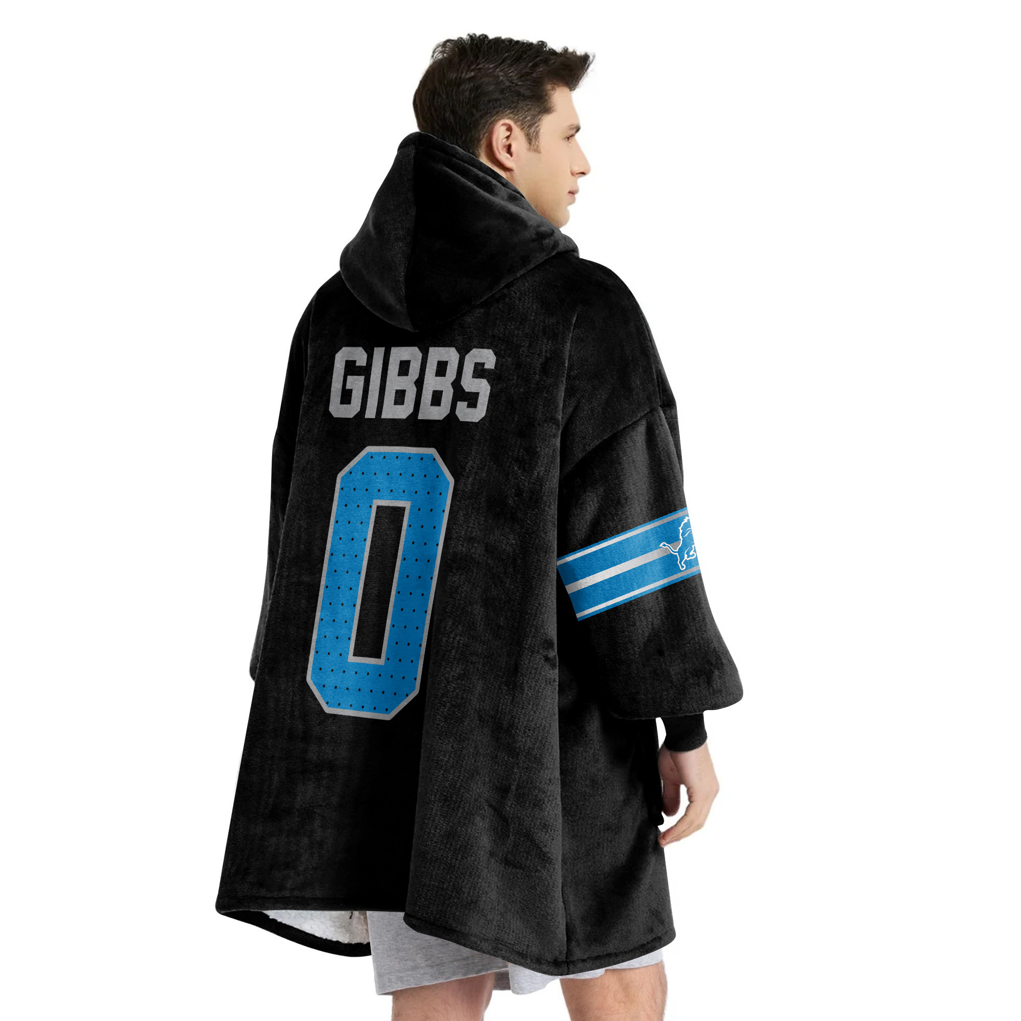 Adult 0 Detroit Football Unisex Blanket Hoodie
