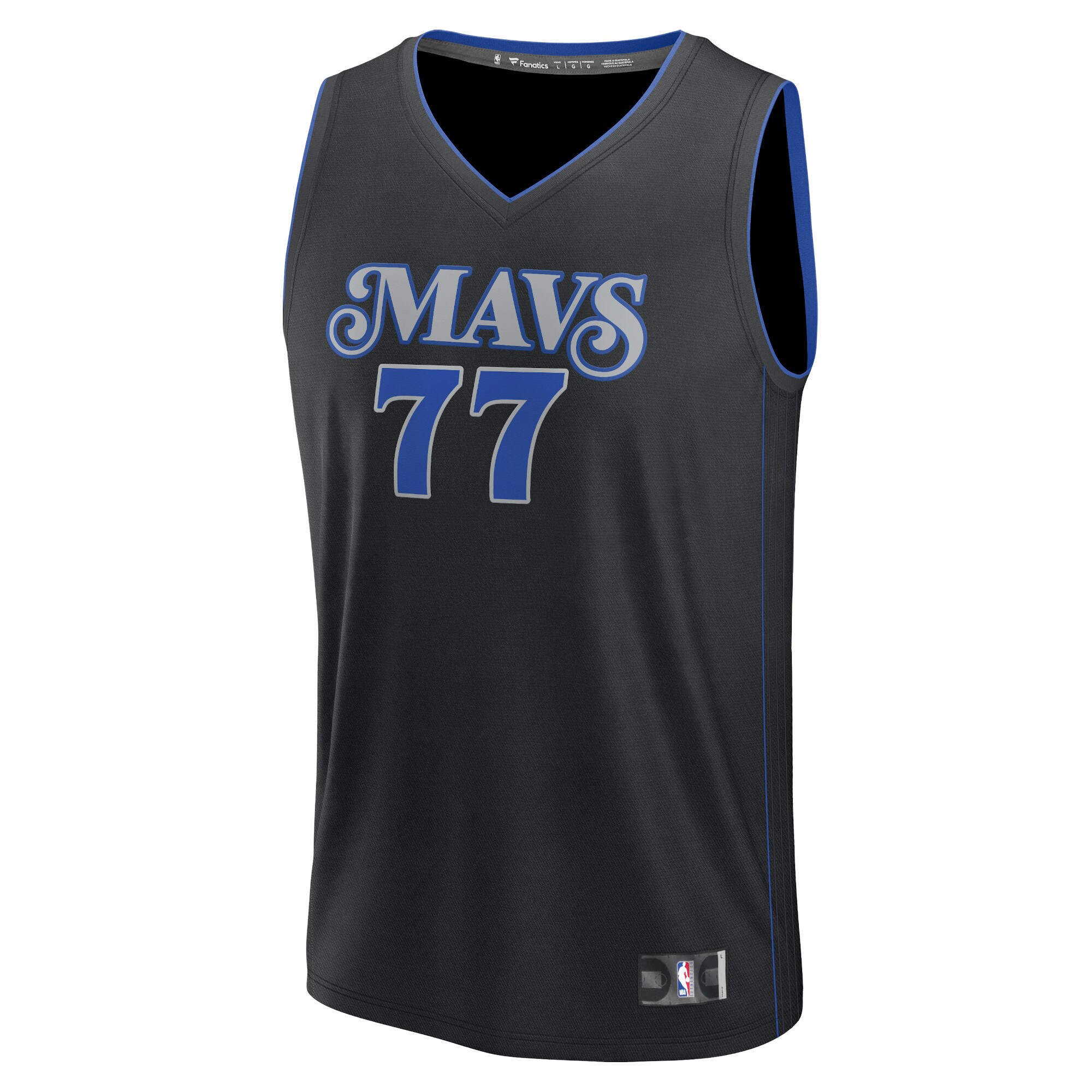 Youth Dallas Mavericks Luka Dončić  Black 2023/24 Fast Break Jersey - City Edition