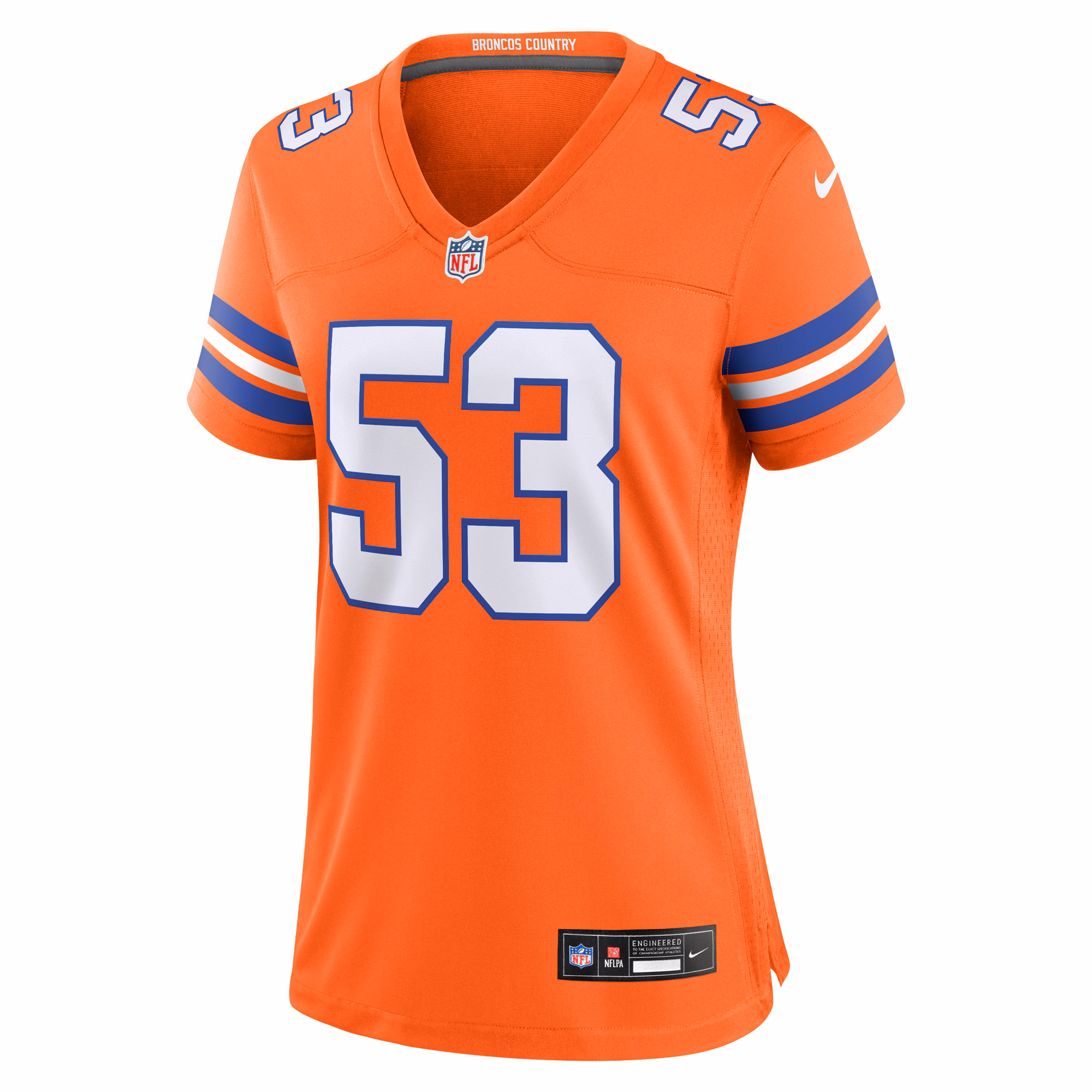 Randy Gradishar Denver Broncos Women's Mile High Collection 1977 Throwback Retired Player Game Jersey - Orange