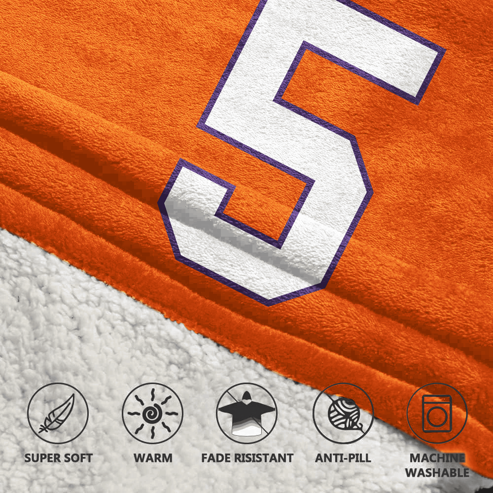 Kid 5 Clemson Football Unisex Blanket Hoodie