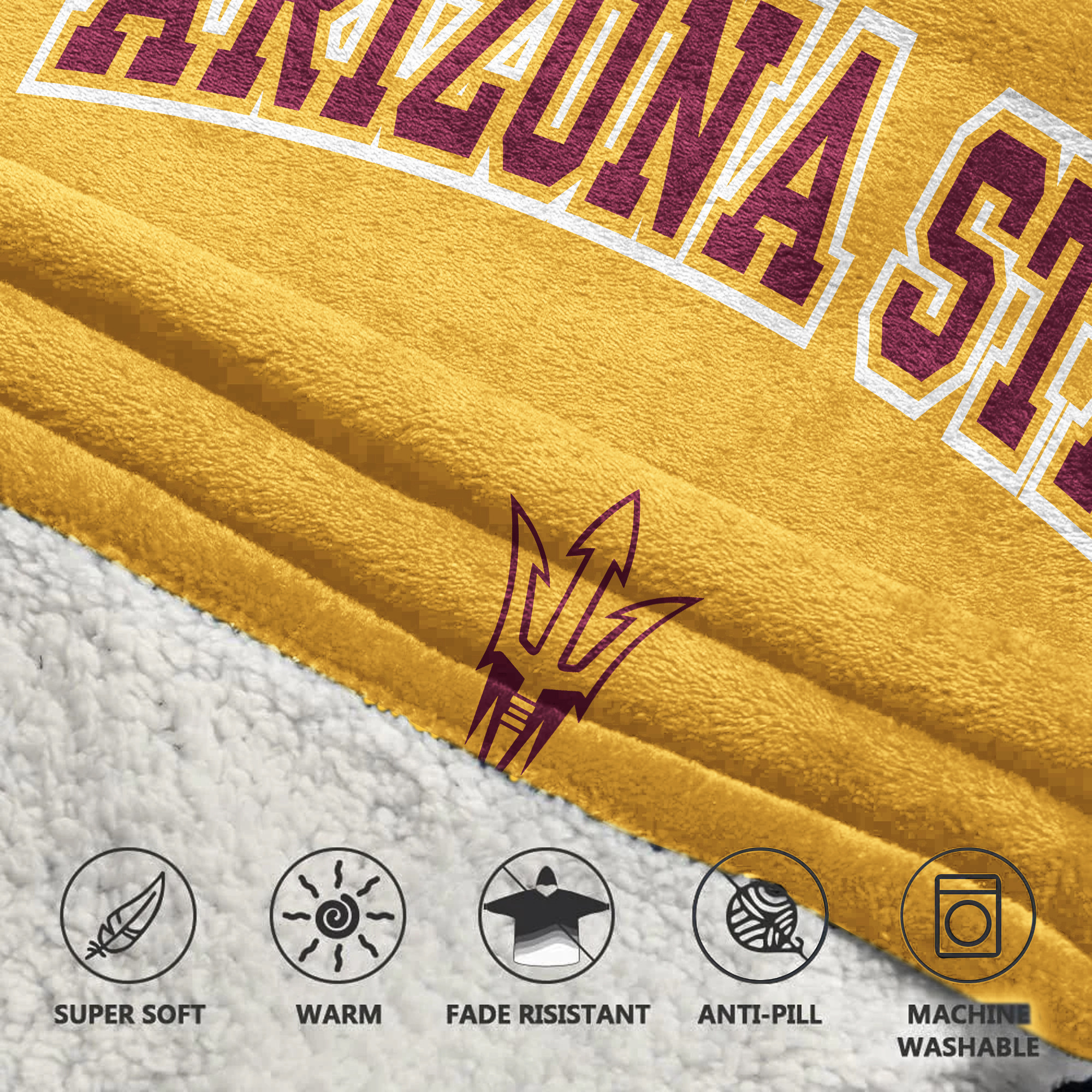 Adult #1 Arizona State Football Unisex Blanket Hoodie