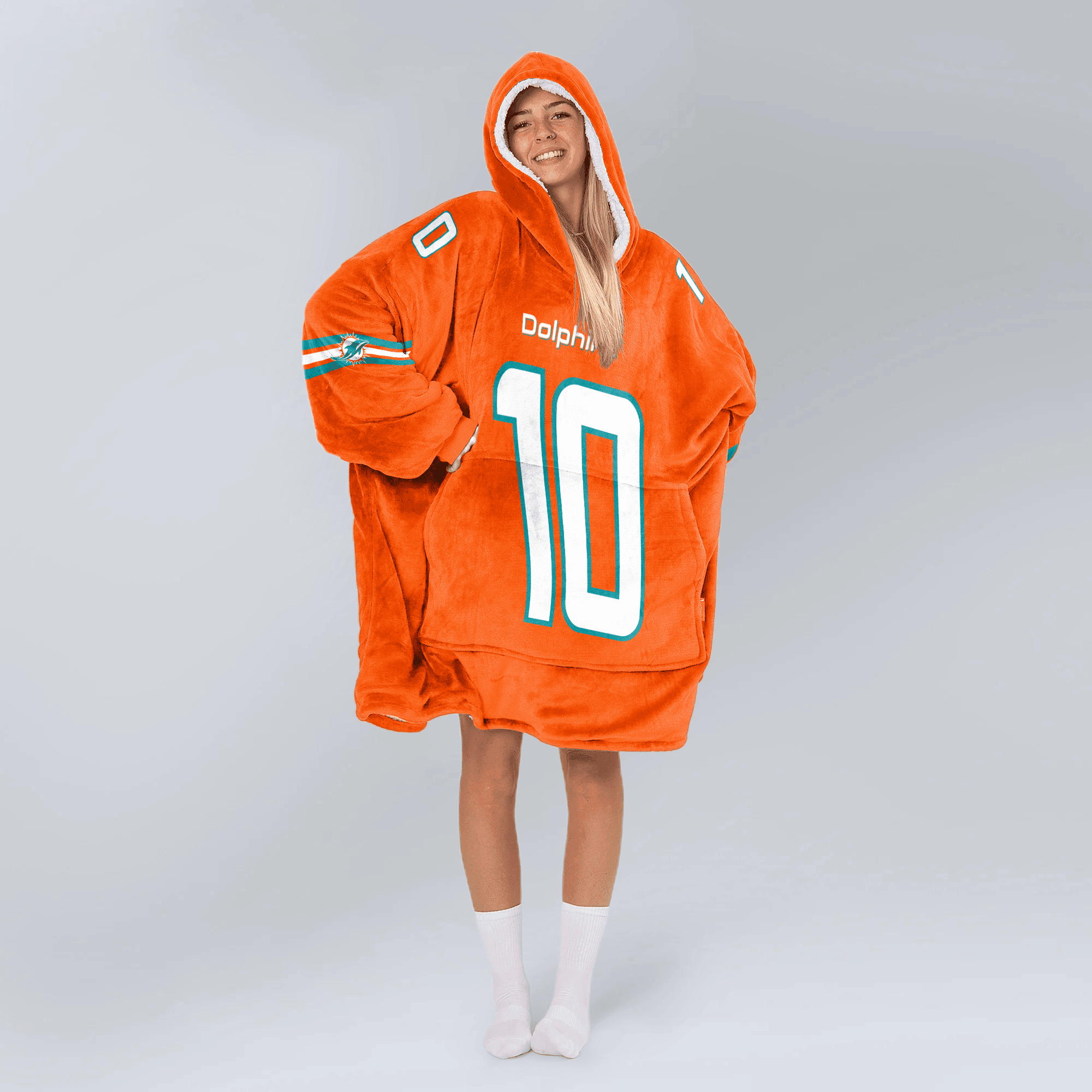 Adult 10 Miami Football Unisex Blanket Hoodie