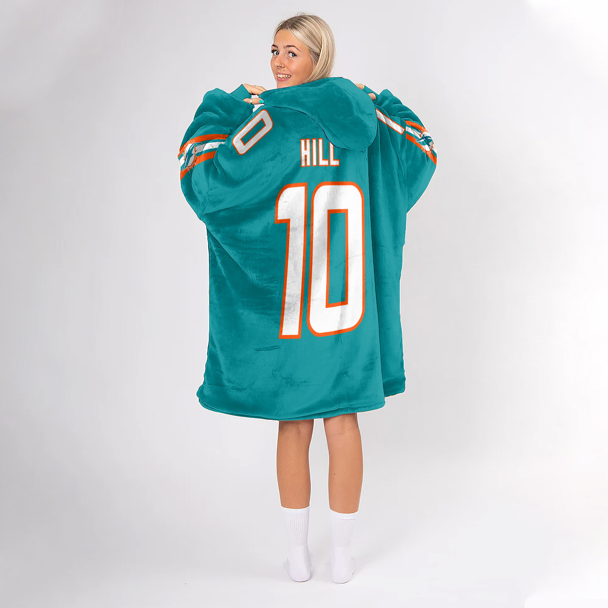 Adult T.H 10 Miami Football Unisex Blanket Hoodie