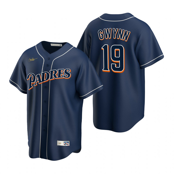 San Diego Padres #19 Tony Gwynn  Navy Cooperstown Collection Jersey