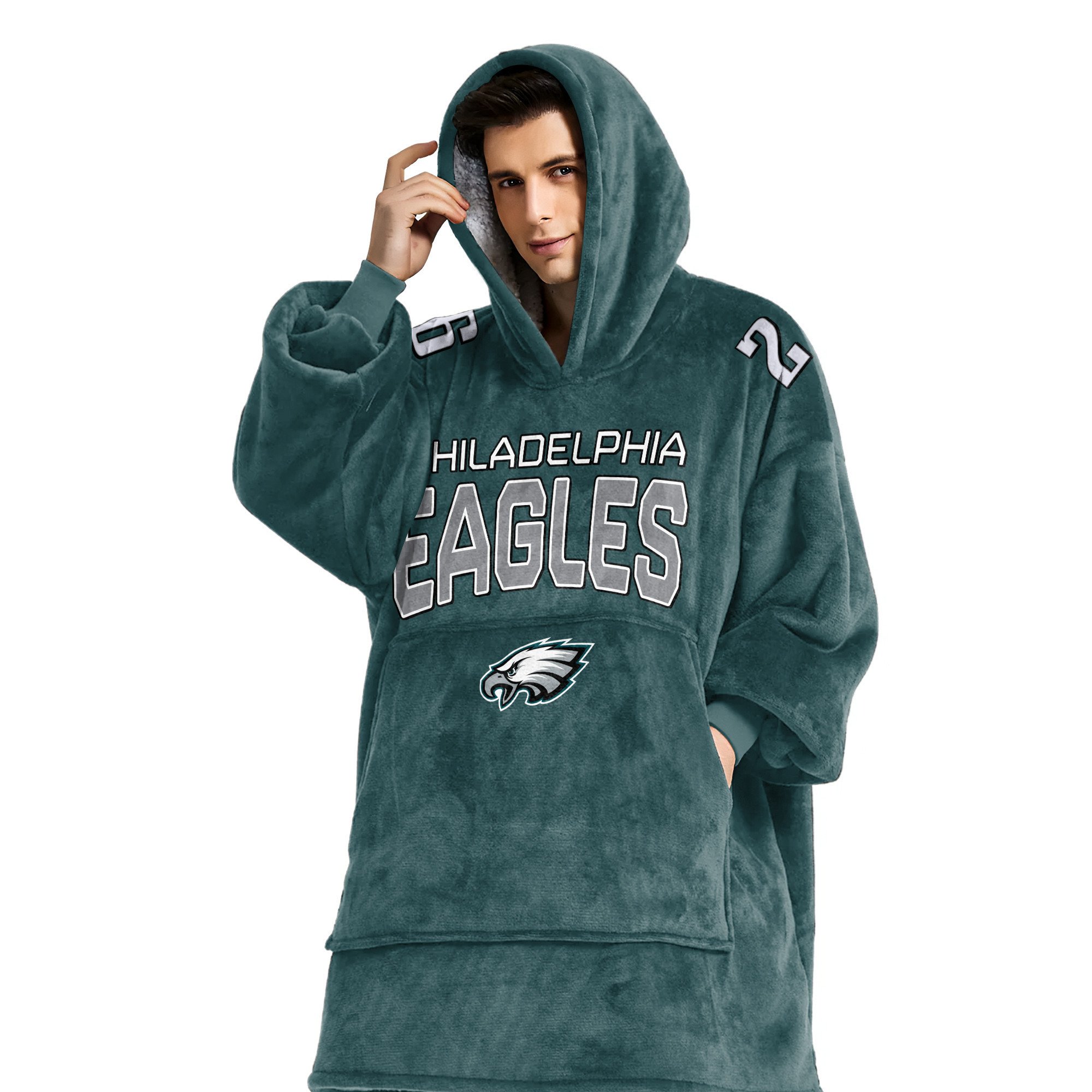 Adult 26 Philadelphia Football Unisex Blanket Hoodie