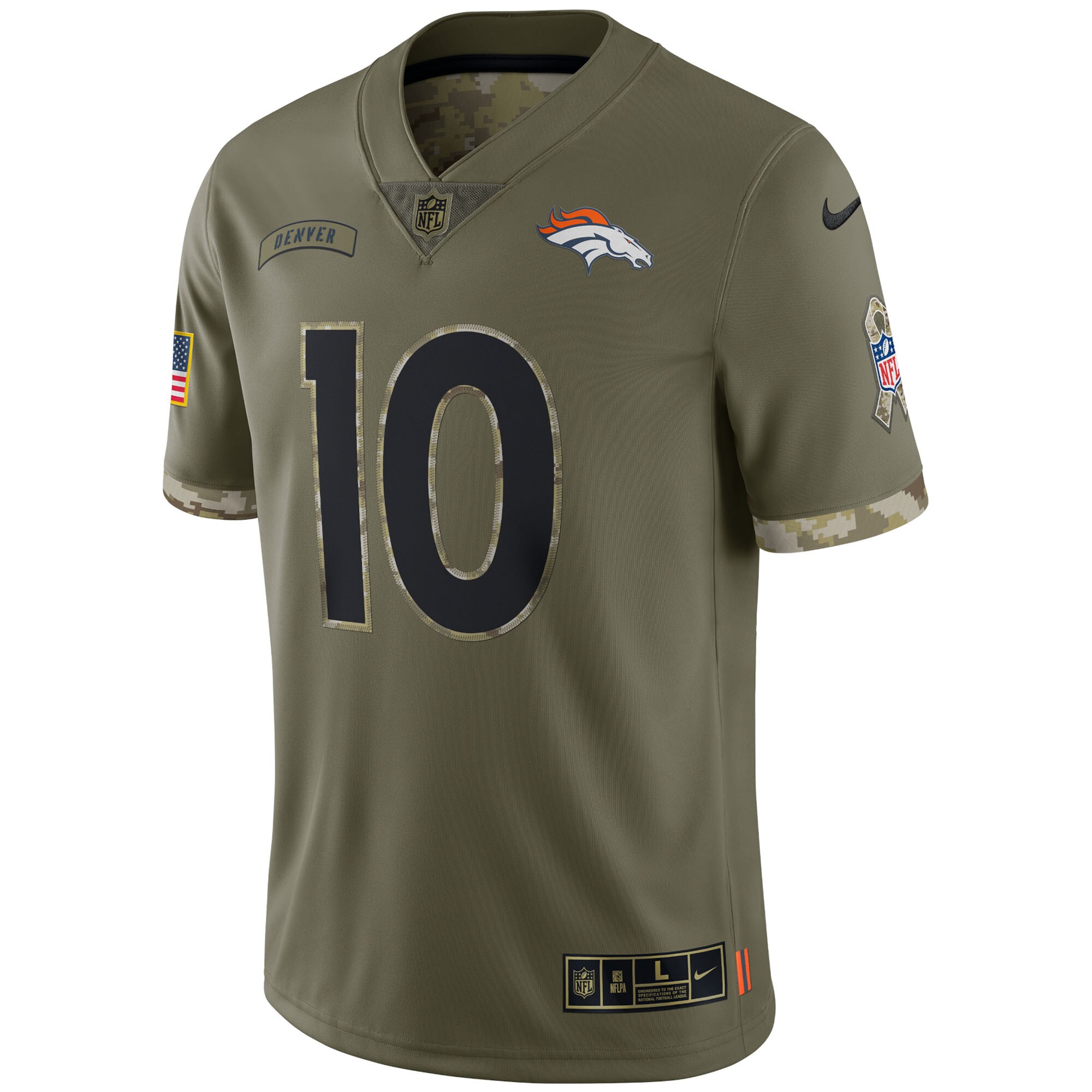 Jerry Jeudy Denver Broncos  2022 Salute To Service Limited Jersey - Olive