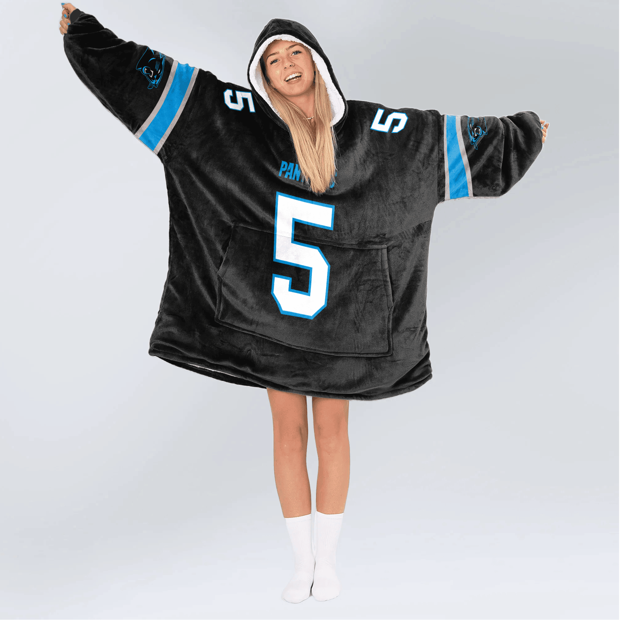 Adult 5 Carolina Football Unisex Blanket Hoodie