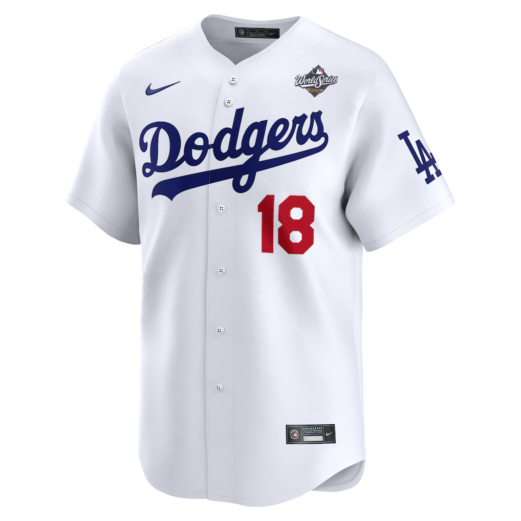 Yoshinobu Yamamoto #18 Los Angeles Dodgers 2025 World Series Home Limited Player Jersey - White