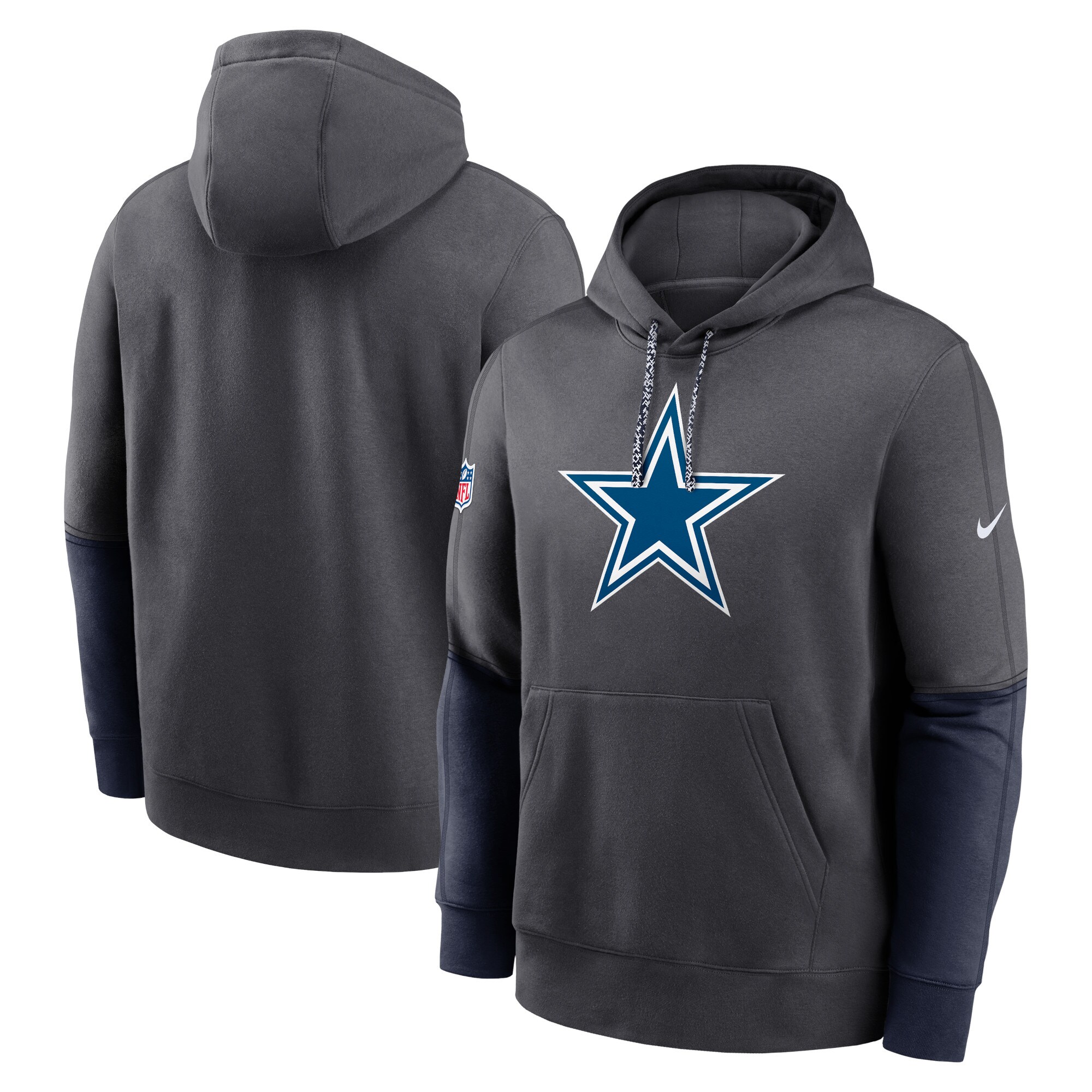 Dallas Cowboys 2024 Sideline Club Pullover Hoodie - Charcoal