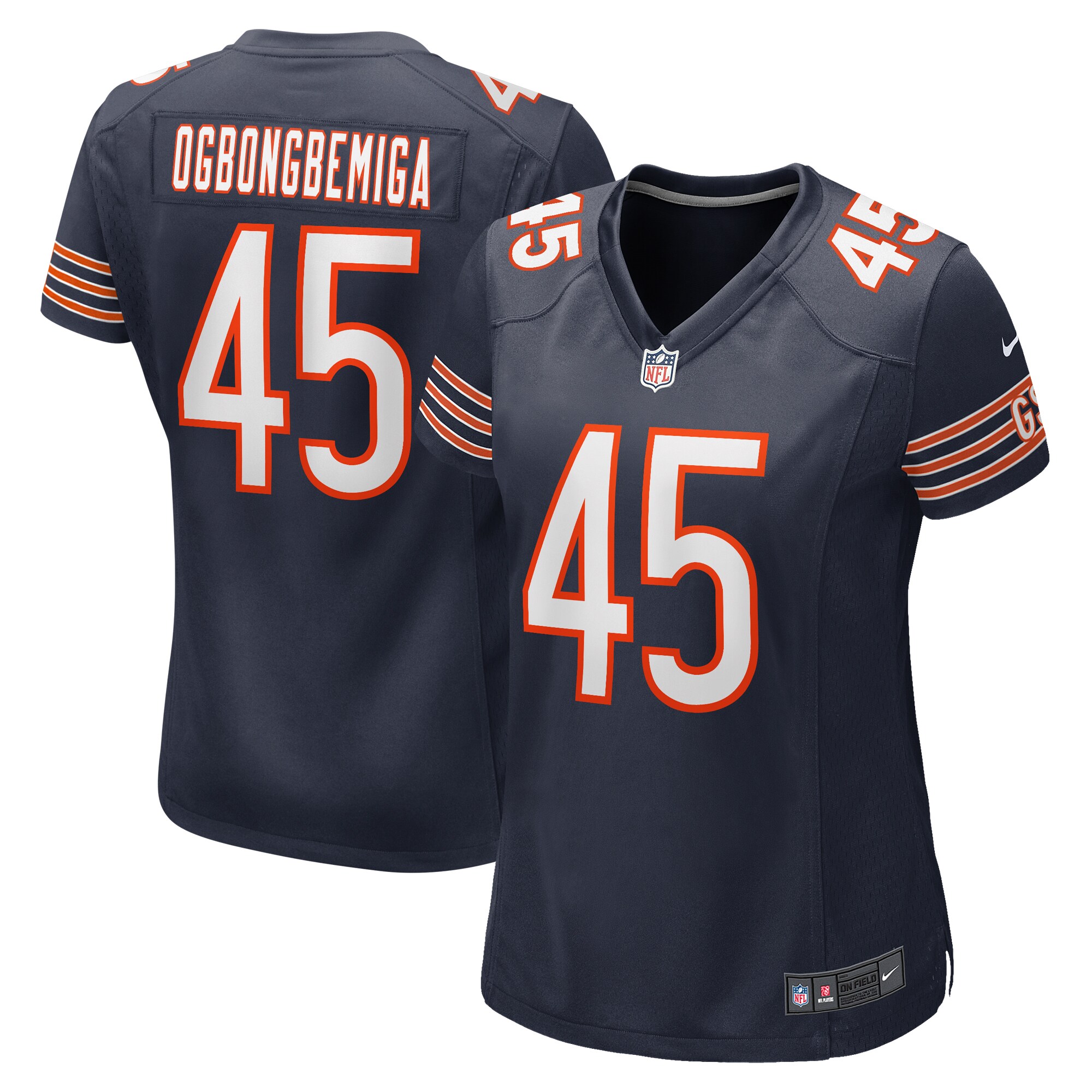 Amen Ogbongbemiga Chicago Bears Women's  Game Jersey -  Navy