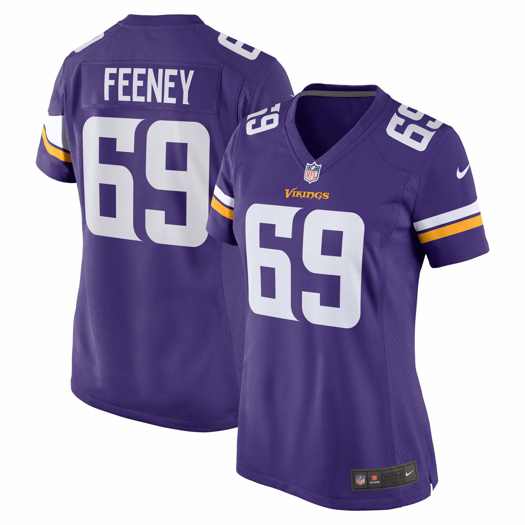 Dan Feeney Minnesota Vikings Women's Team Game Jersey -  Purple