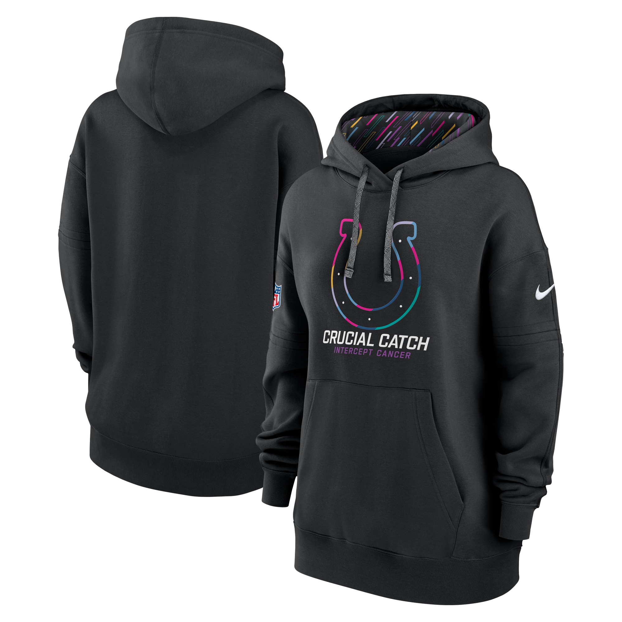Indianapolis Colts Women's 2024 NFL Crucial Catch Club Pullover Hoodie - Black