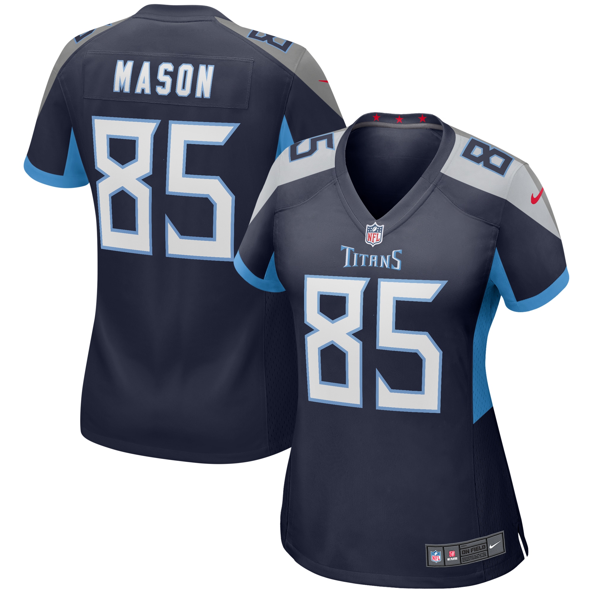 Derrick Mason Tennessee Titans Women's Game Retired Player Jersey - Navy