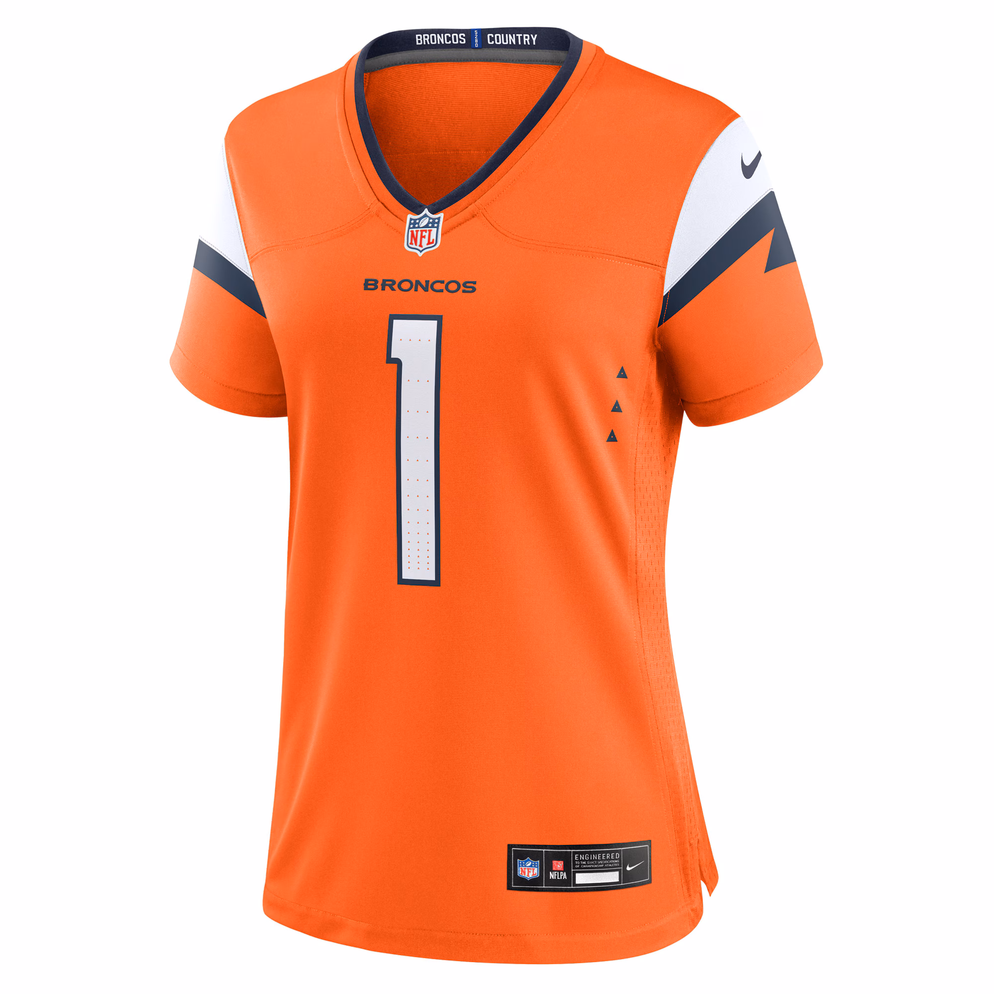 Number 1 Bride Denver Broncos Women's Game Jersey - Orange