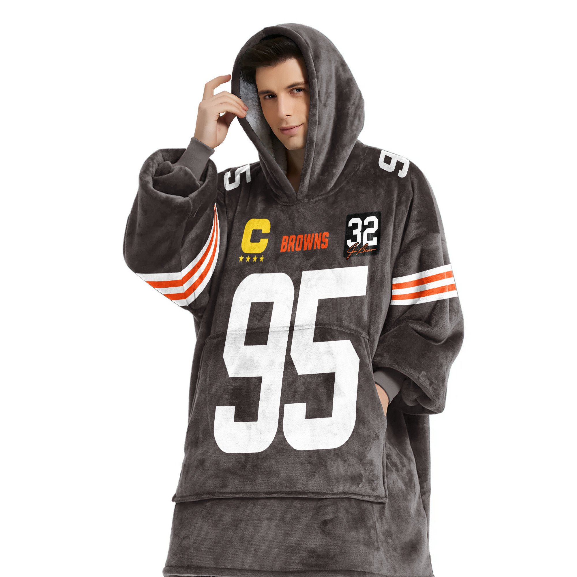 Adult Captain MG 95 Cleveland Football Unisex Blanket Hoodie