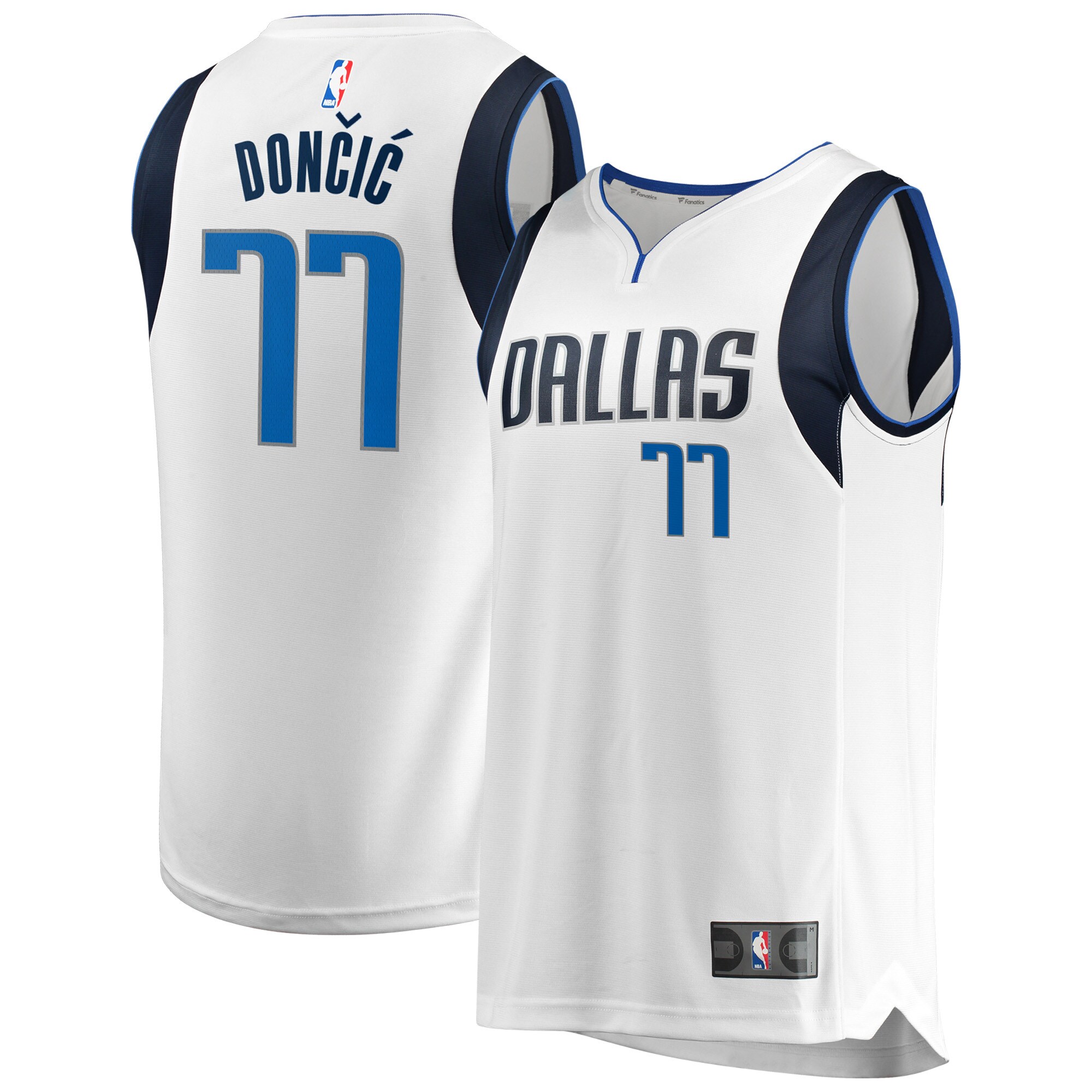 Luka Doncic Dallas Mavericks  Fast Break Men's Replica Jersey - Association Edition - White