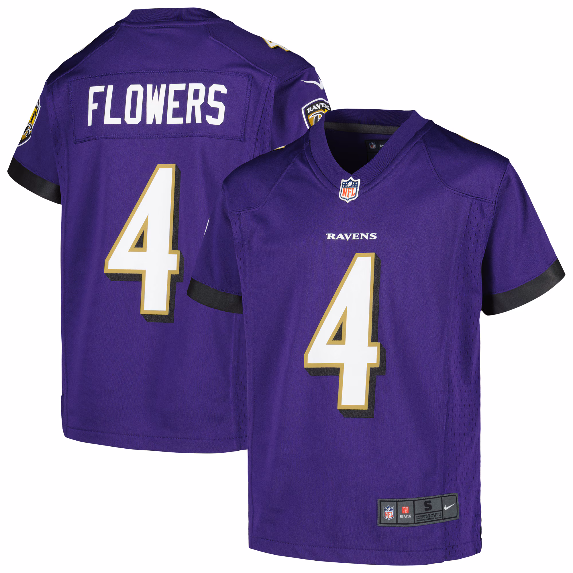Zay Flowers Baltimore Ravens Youth Alternate Player Game Jersey - Black