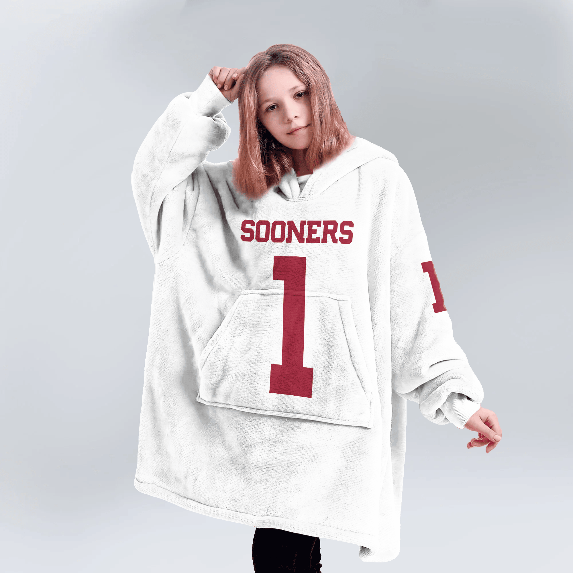 Kid #1 Oklahoma Football Unisex Blanket Hoodie