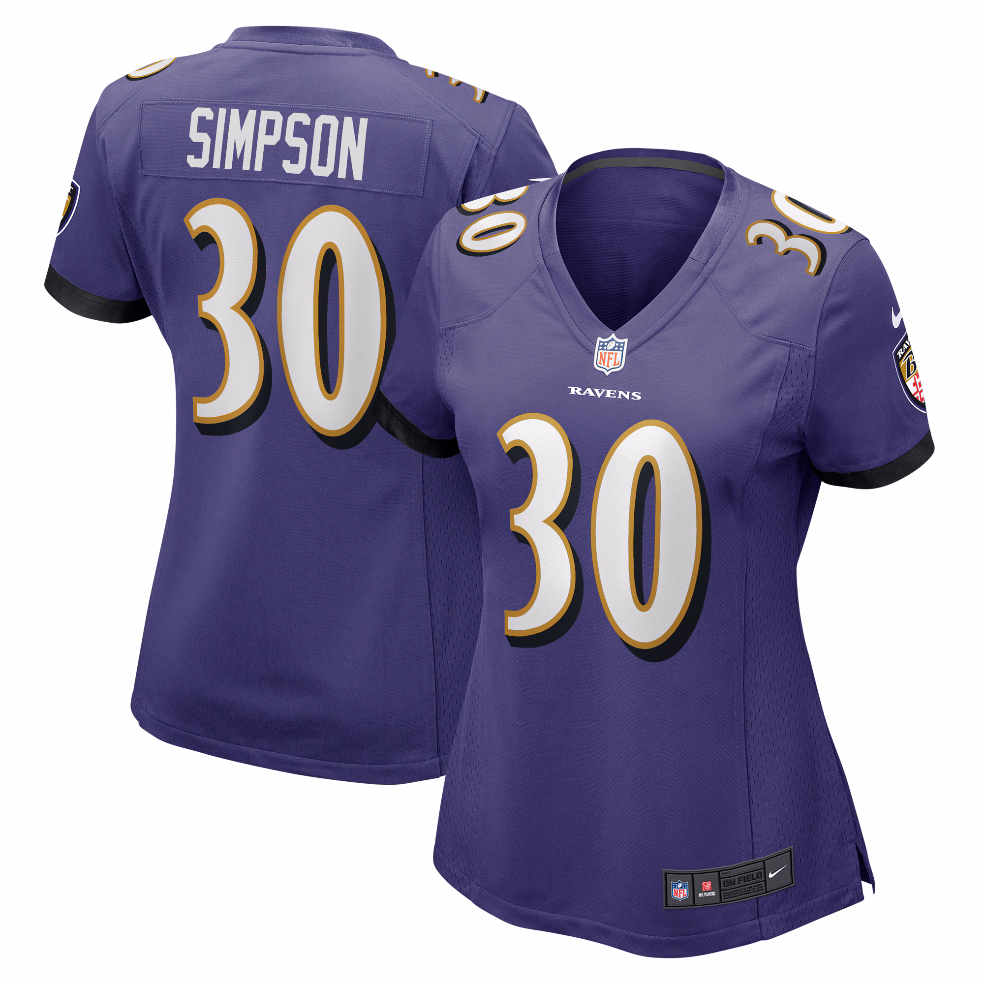 Trenton Simpson Baltimore Ravens Women's  Game Jersey -  Purple