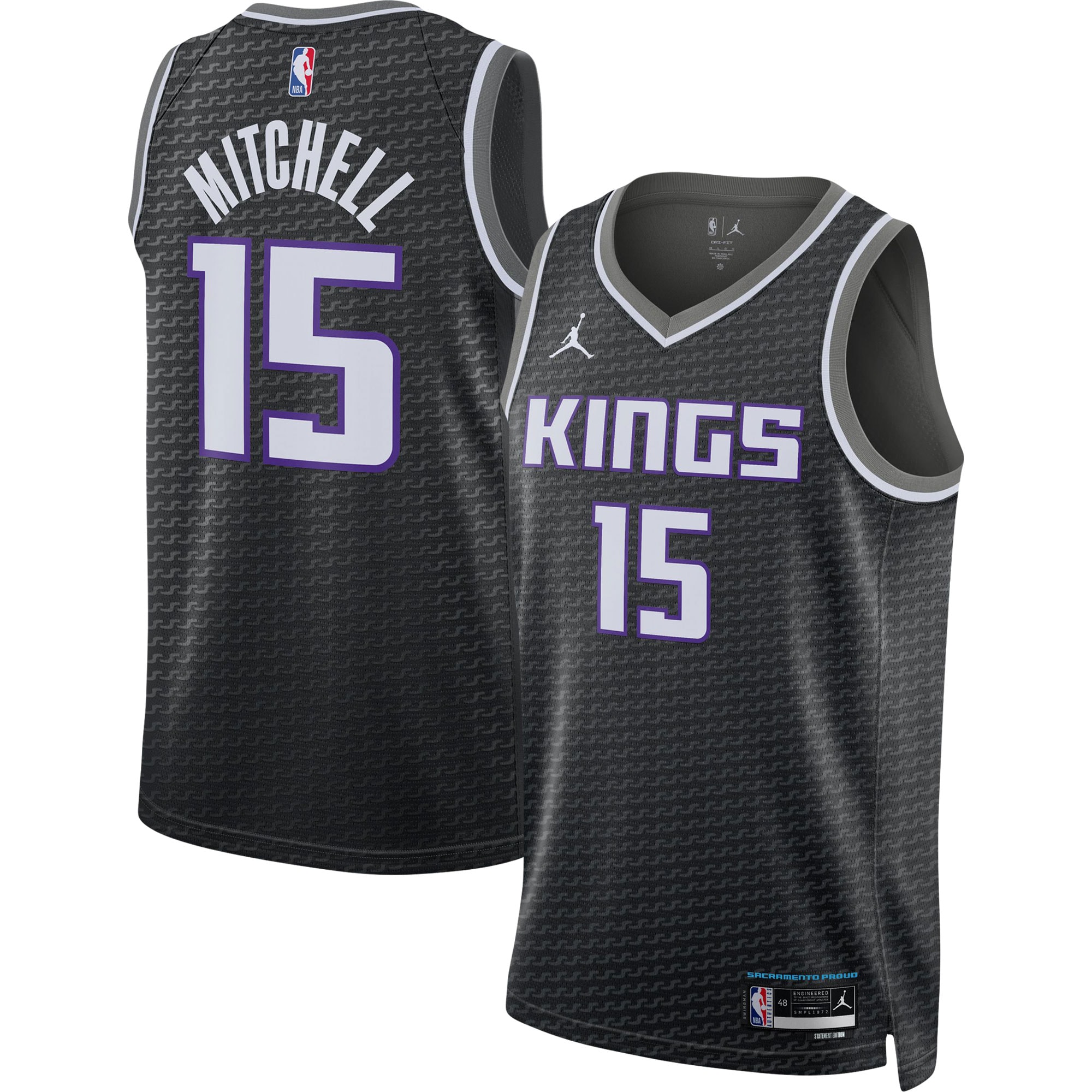 Davion Mitchell 2022/23 Sacramento Kings  Unisex Swingman Jersey - Statement Edition - Black