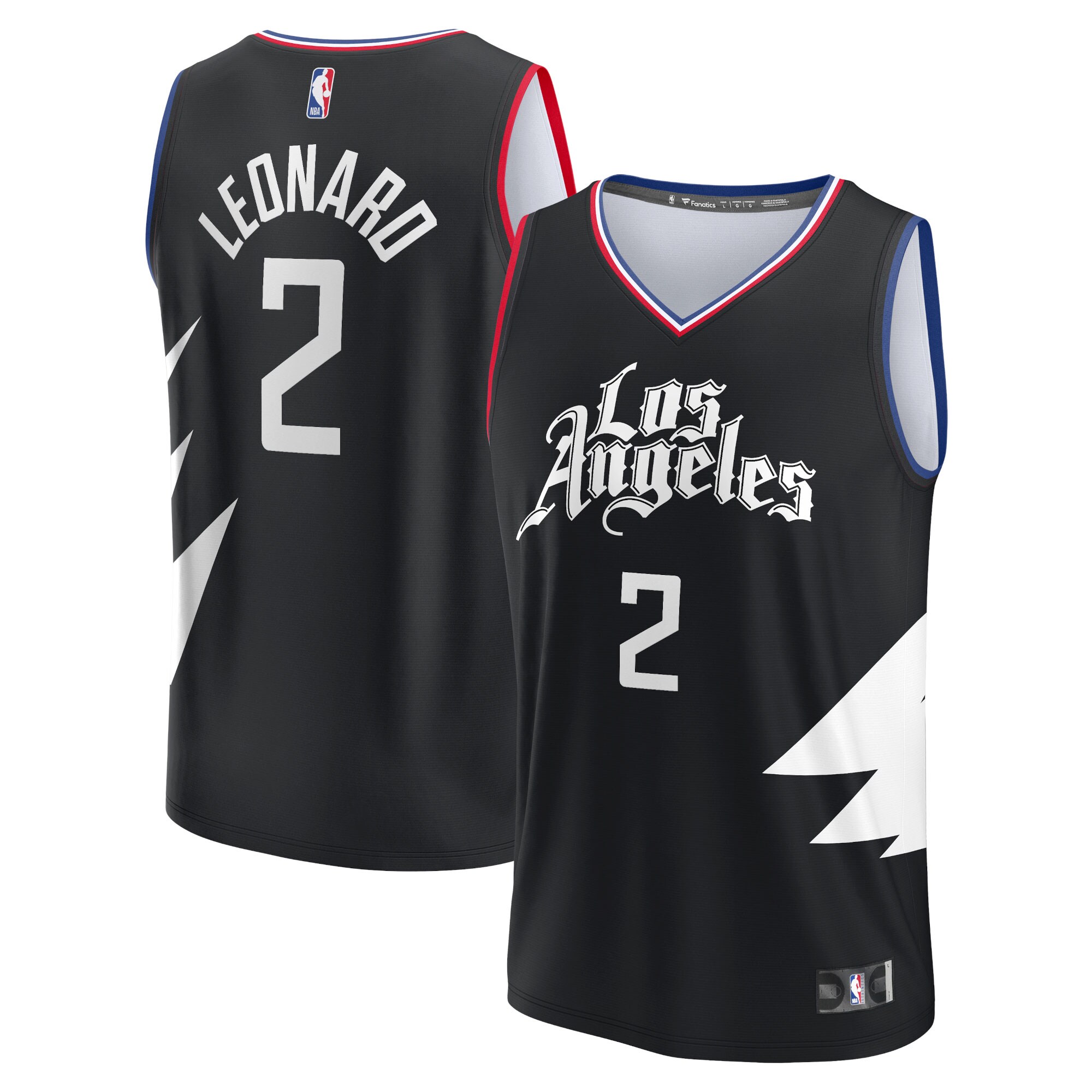 Kawhi Leonard LA Clippers  Youth 2021/22 Fast Break Player Jersey Black - Statement Edition