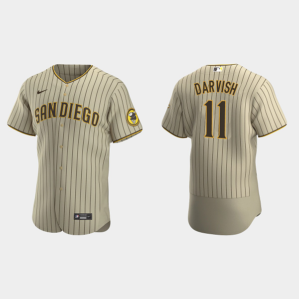 Men's Yu Darvish #11 San Diego Padres Sand Brown  Alternate Jersey