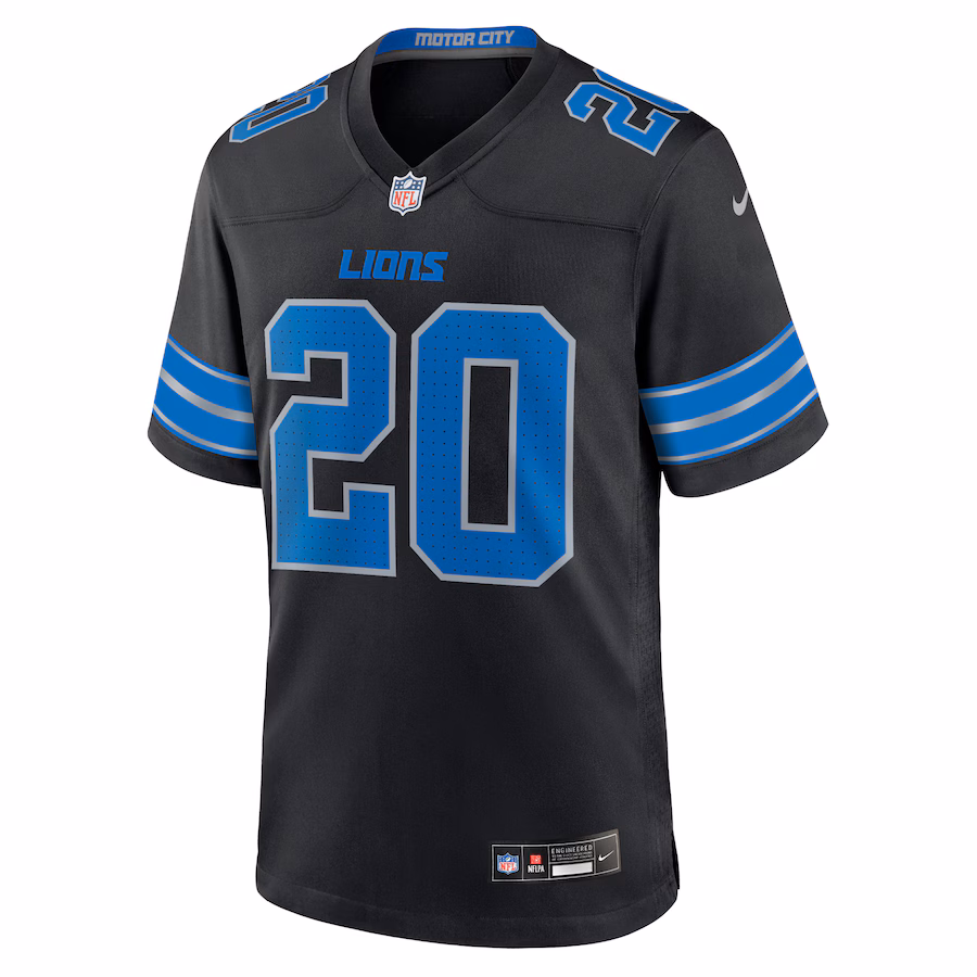 Men's Barry Sanders #20 Black Detroit Lions 2nd Alternate Retired Player Game Jersey