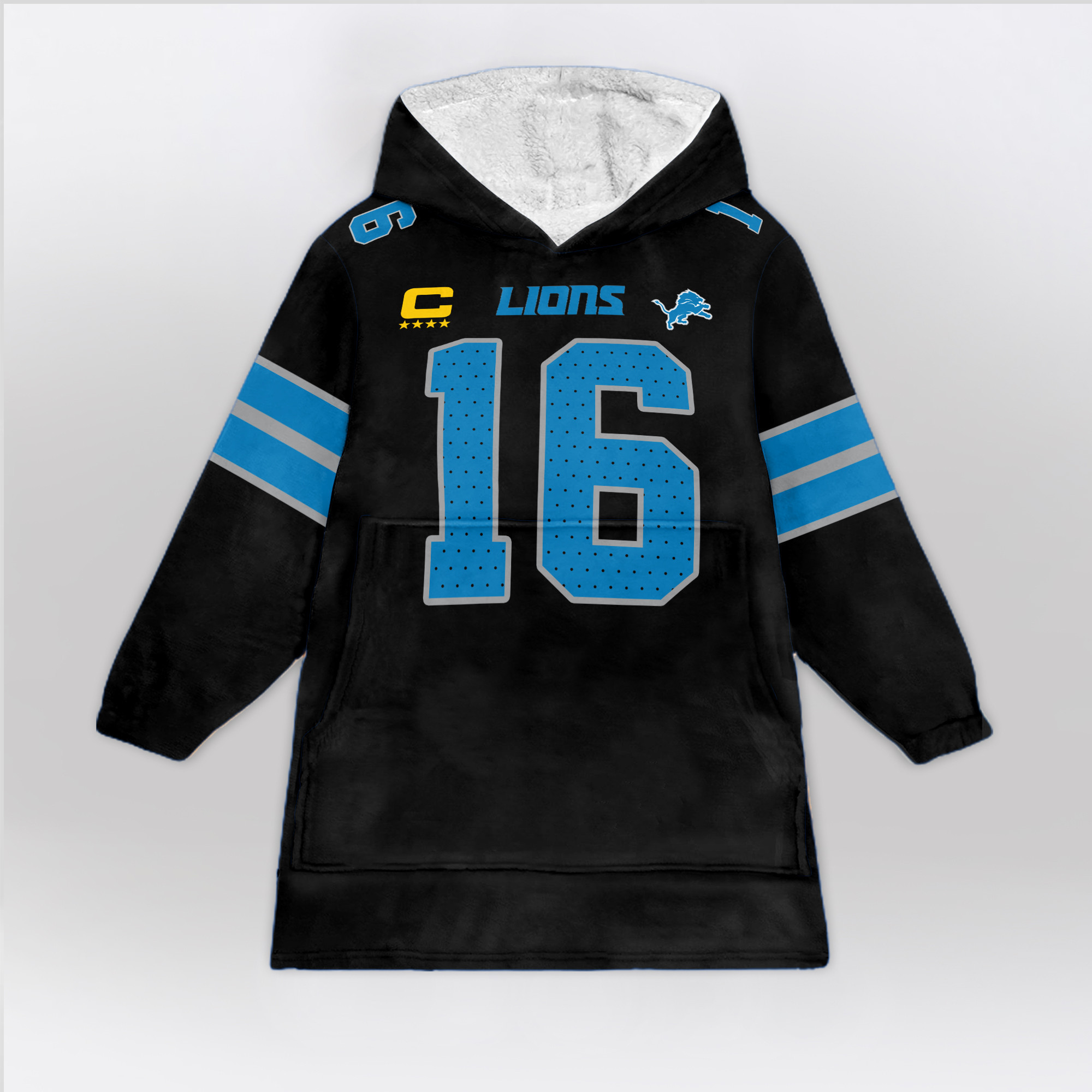 Adult J G 16 Detroit Lions Football Unisex Blanket Hoodie