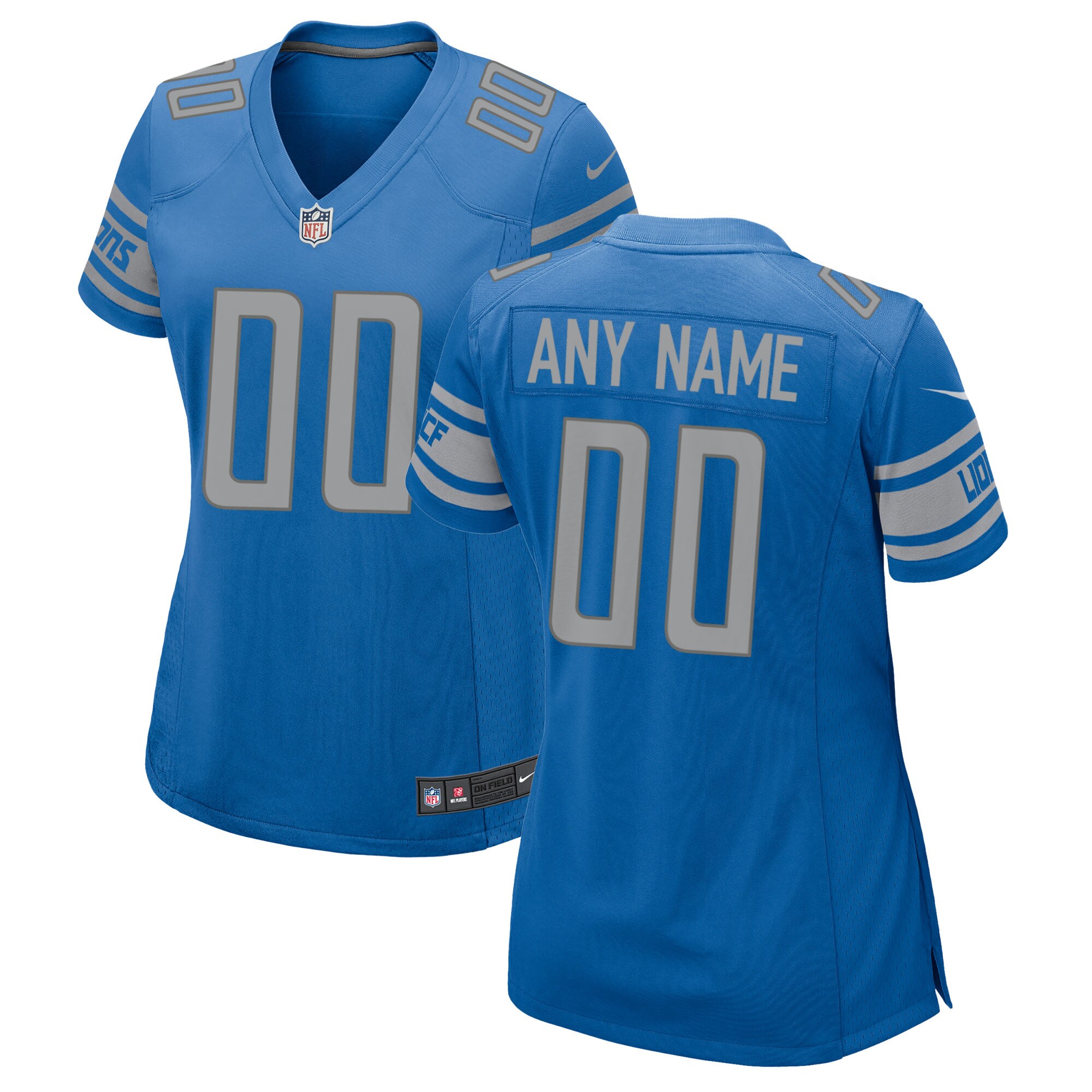 Detroit Lions  Women's Custom Game Jersey - Blue