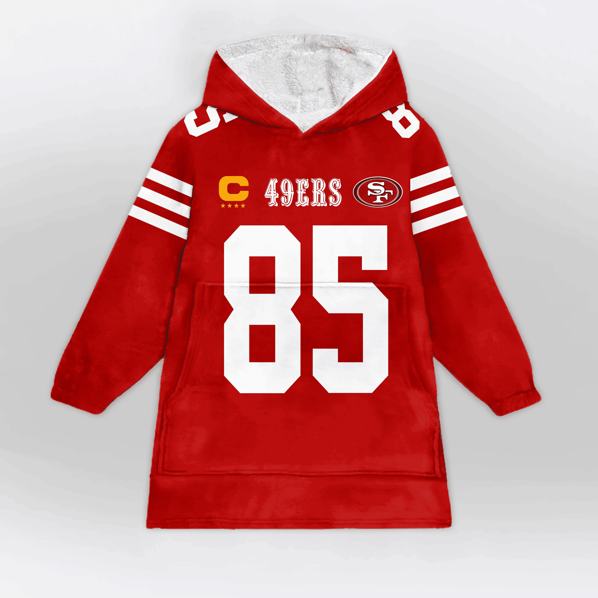 Adult Captain G.K. 85 San Francisco 49ers Football Unisex Blanket Hoodie