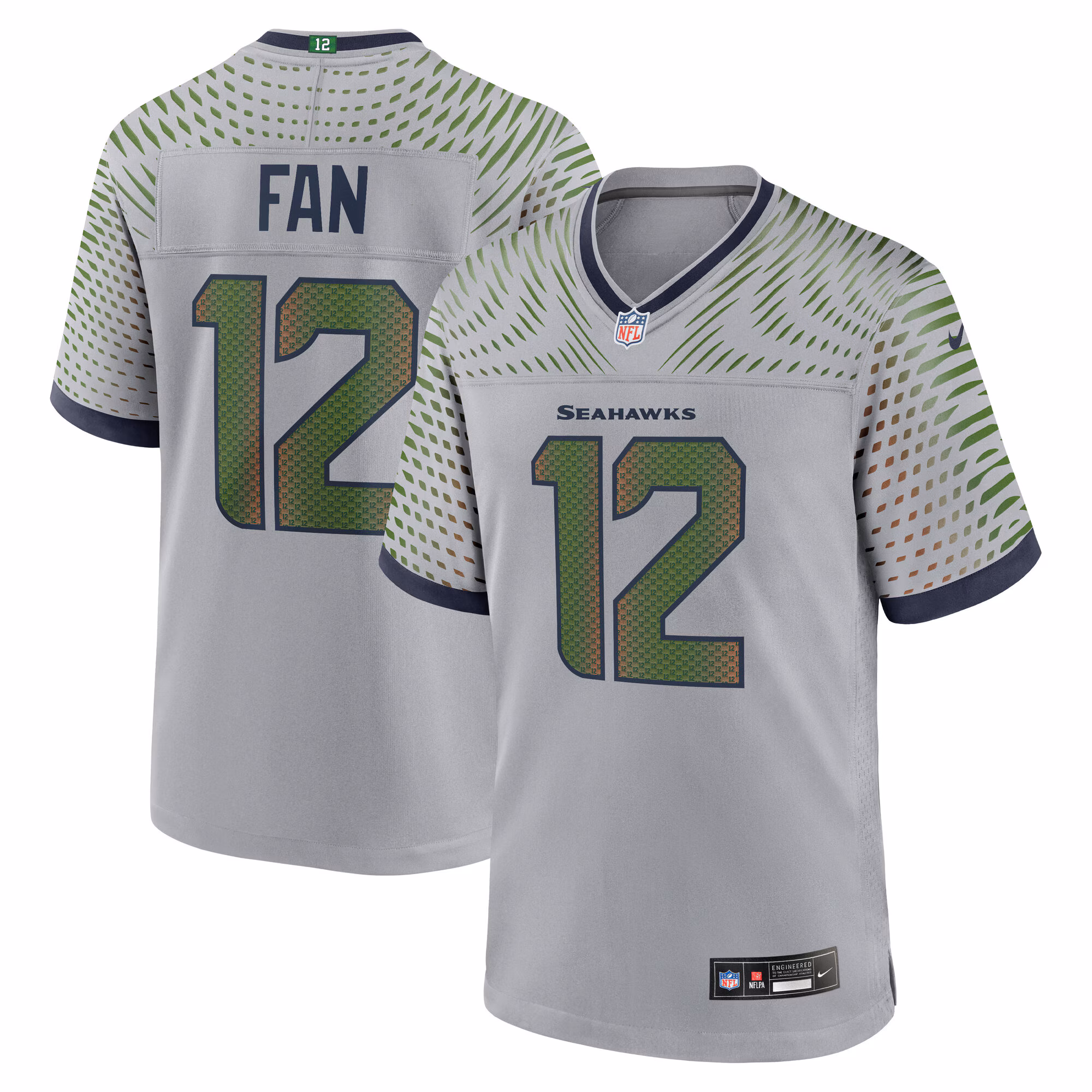 12s Seattle Seahawks #12 2025 Rivalries Collection Game Jersey - Wolf Gray