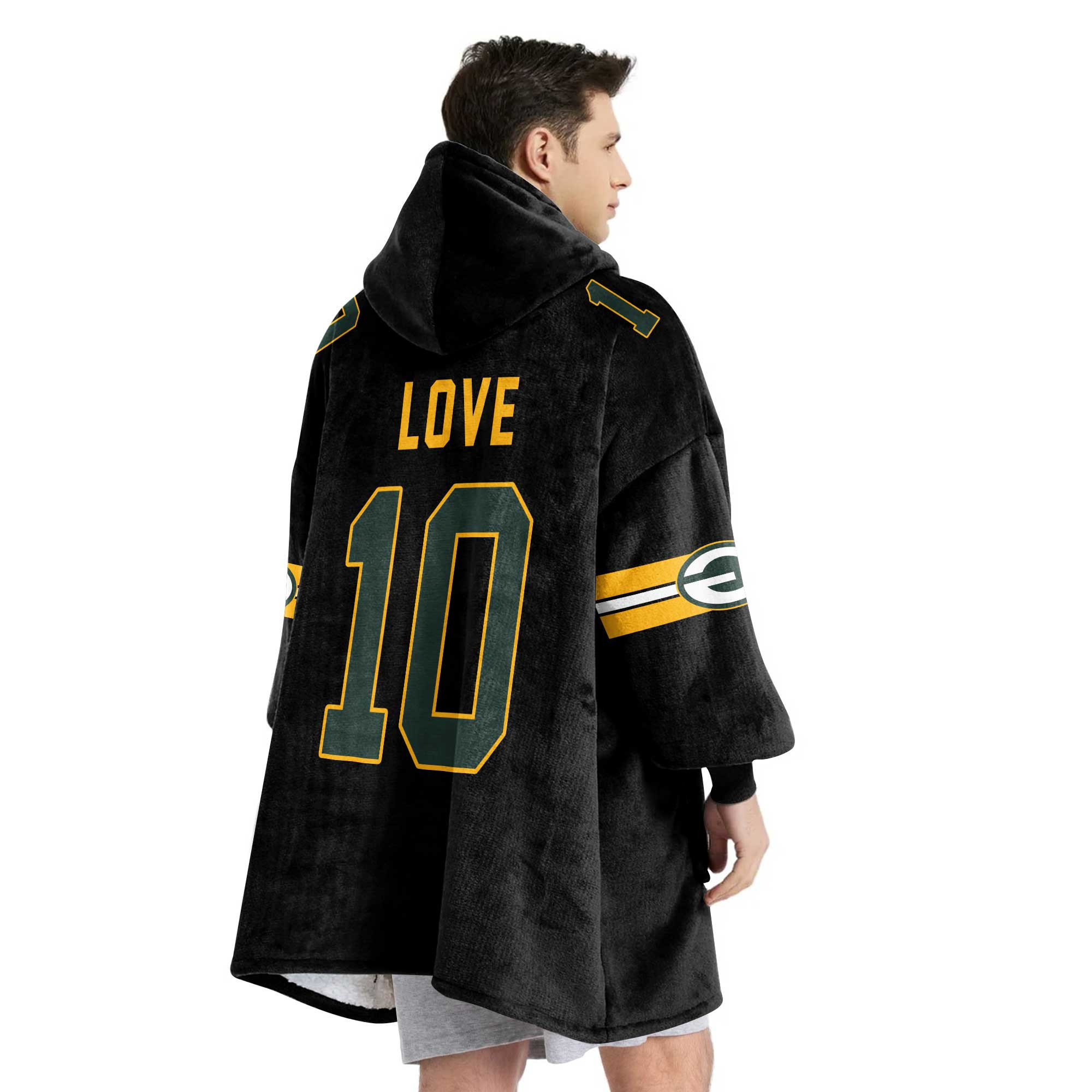 Adult 10 Green Bay Football Unisex Blanket Hoodie