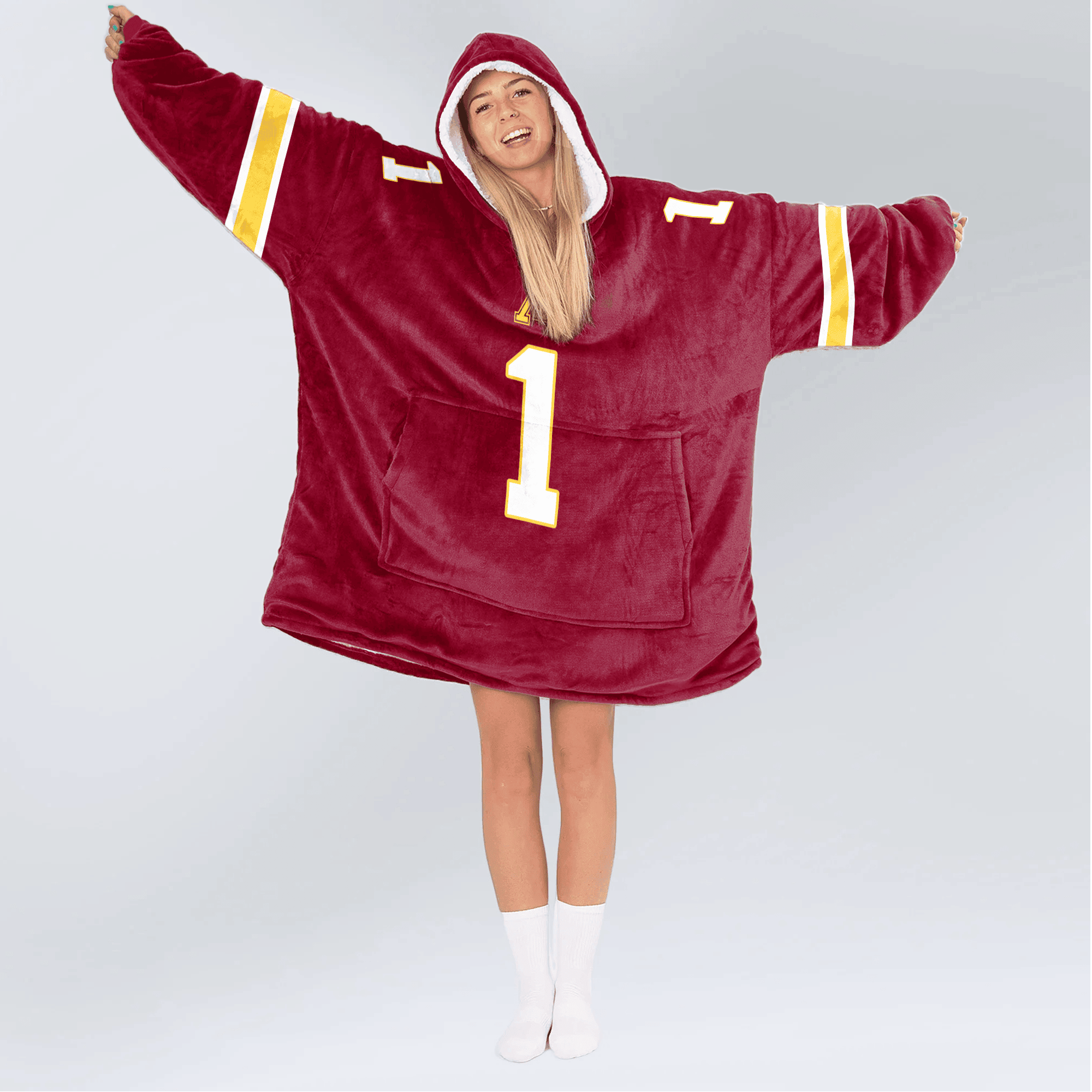 Adult 1 Minnesota Football Unisex Blanket Hoodie