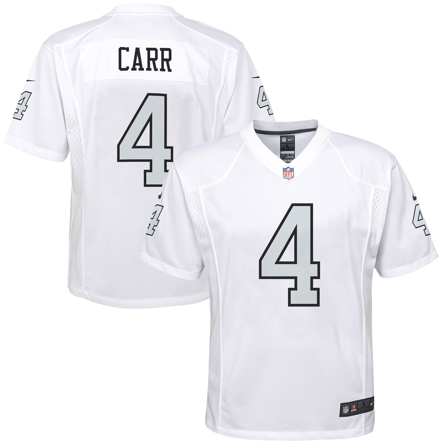 Derek Carr Las Vegas Raiders  Youth Color Rush Game Jersey - White
