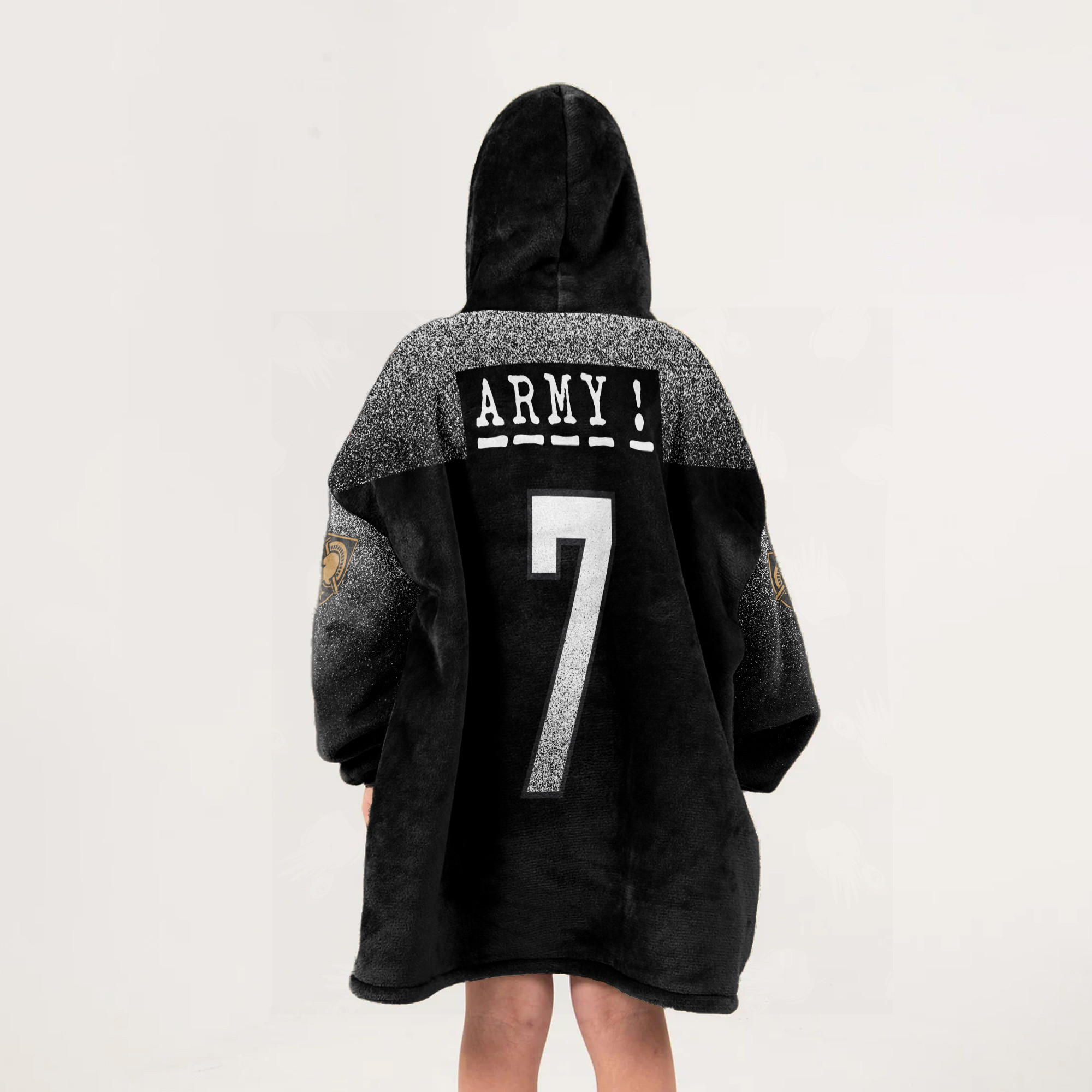 Adult #7 Army Football Unisex Blanket Hoodie